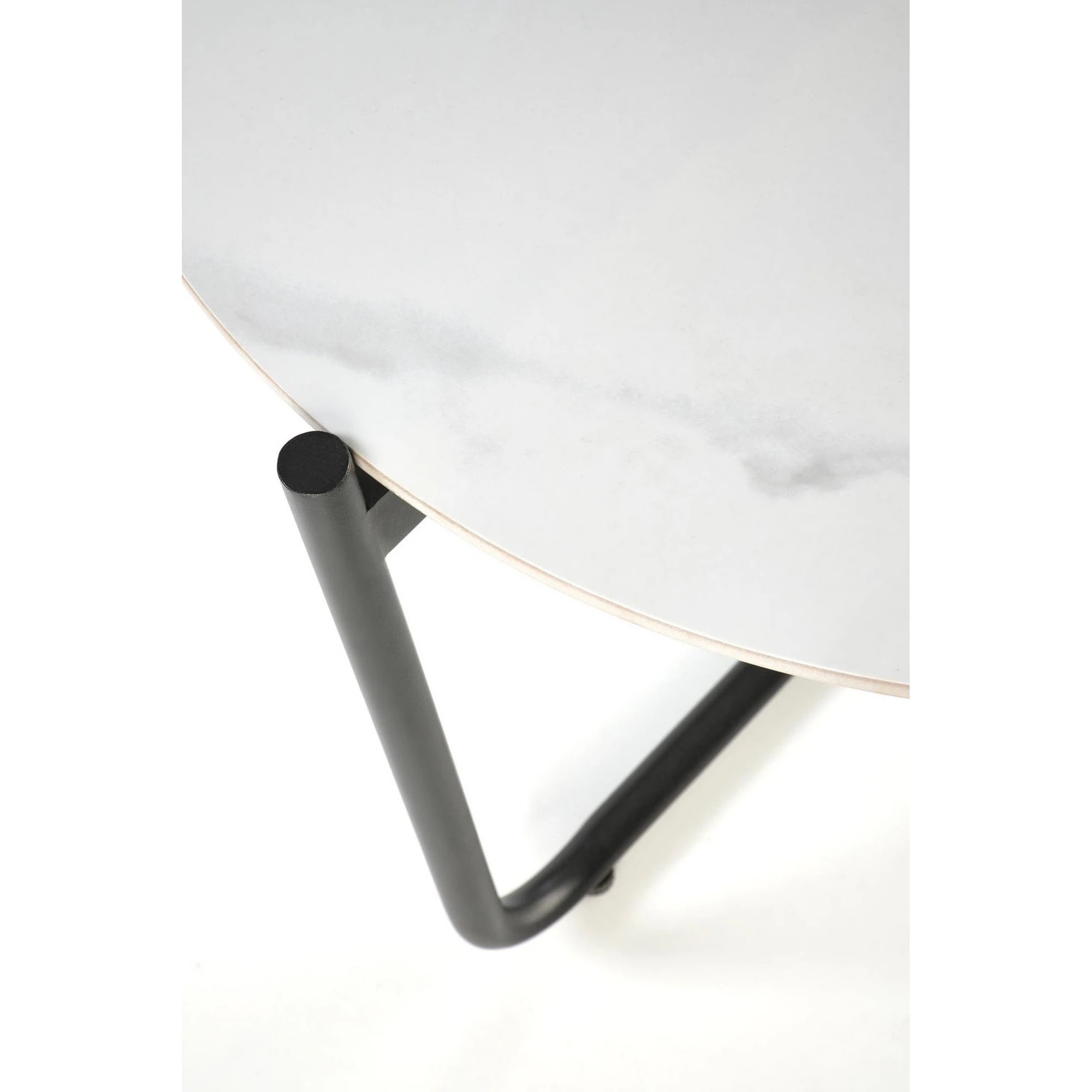 Masuta ACUNA S, alb/negru, ceramica/metal, 50x50x50 cm