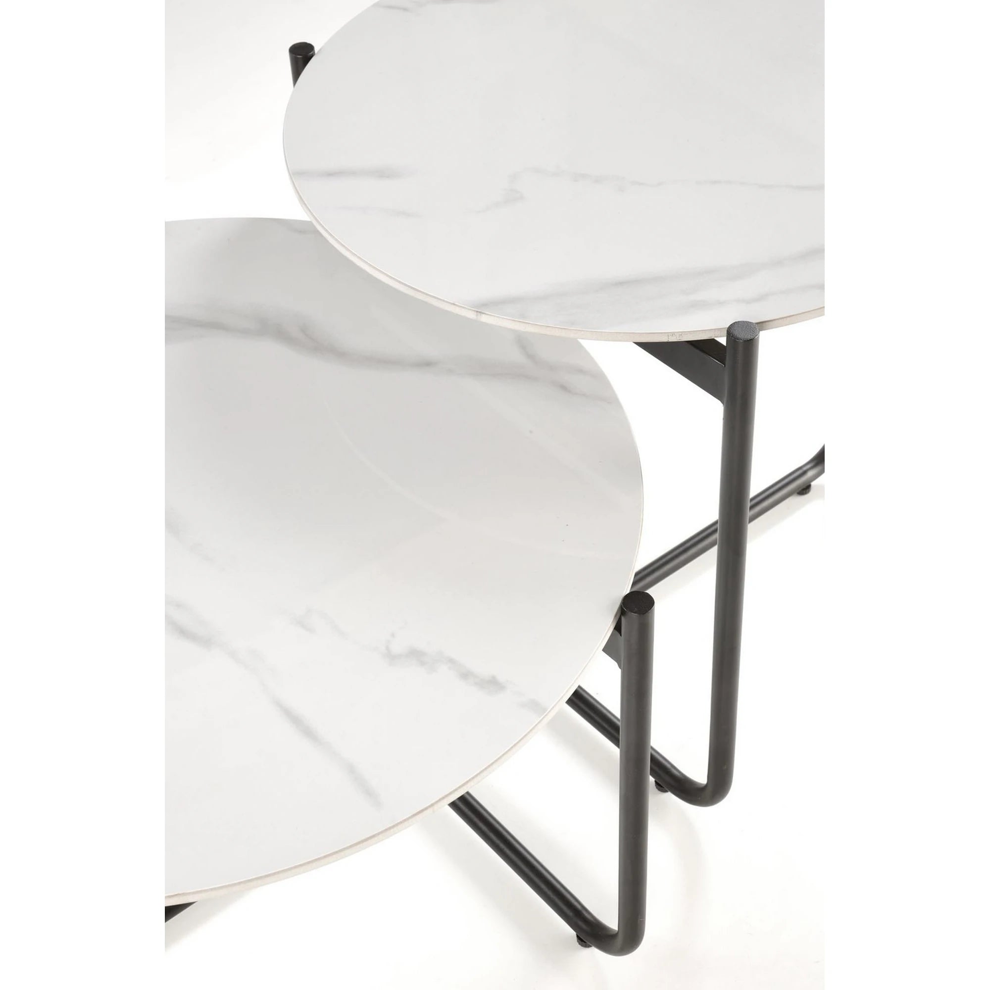 Masuta ACUNA, alb/negru, ceramica/metal, 60x60x40 cm