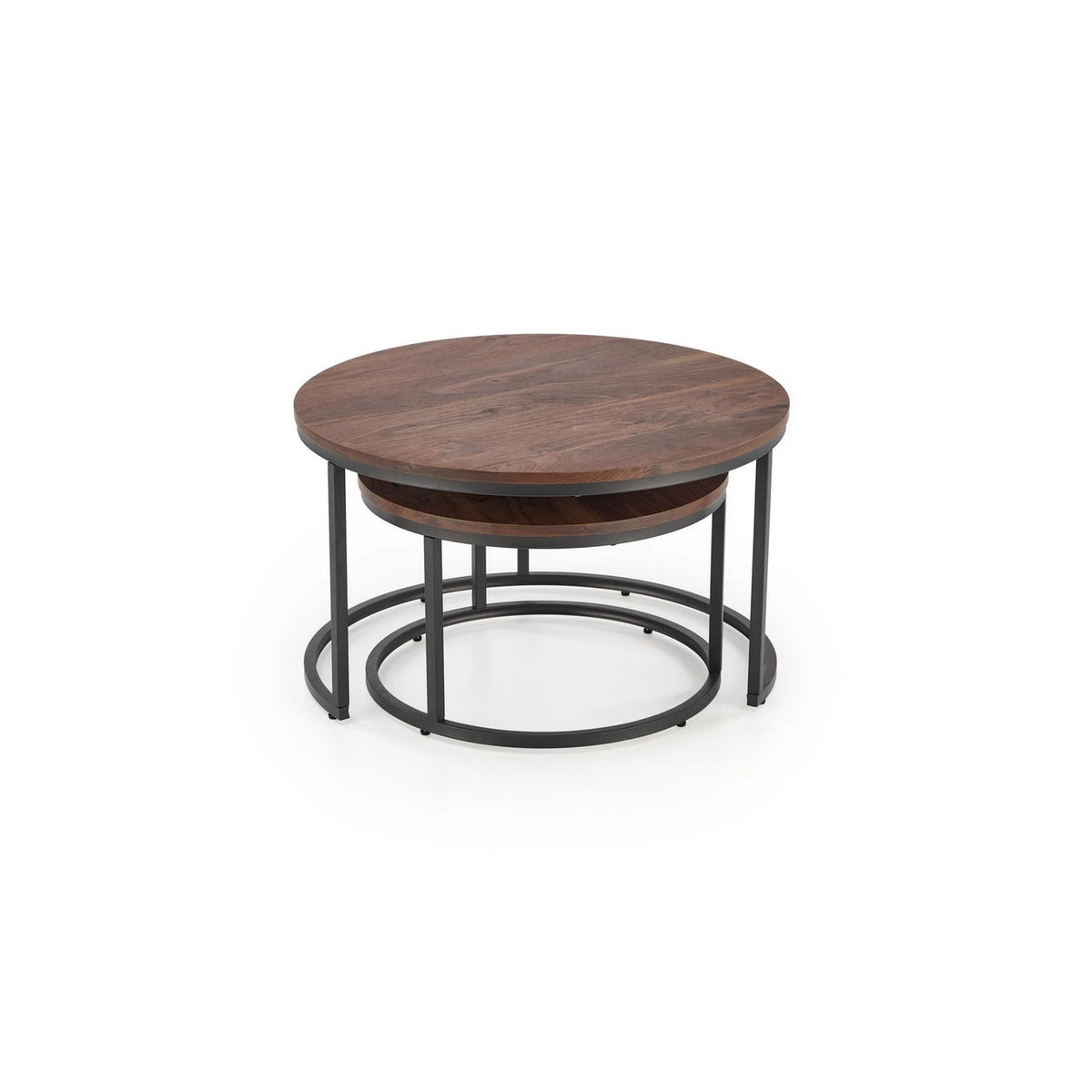 Set 2 masute cafea JAVA, nuc/negru