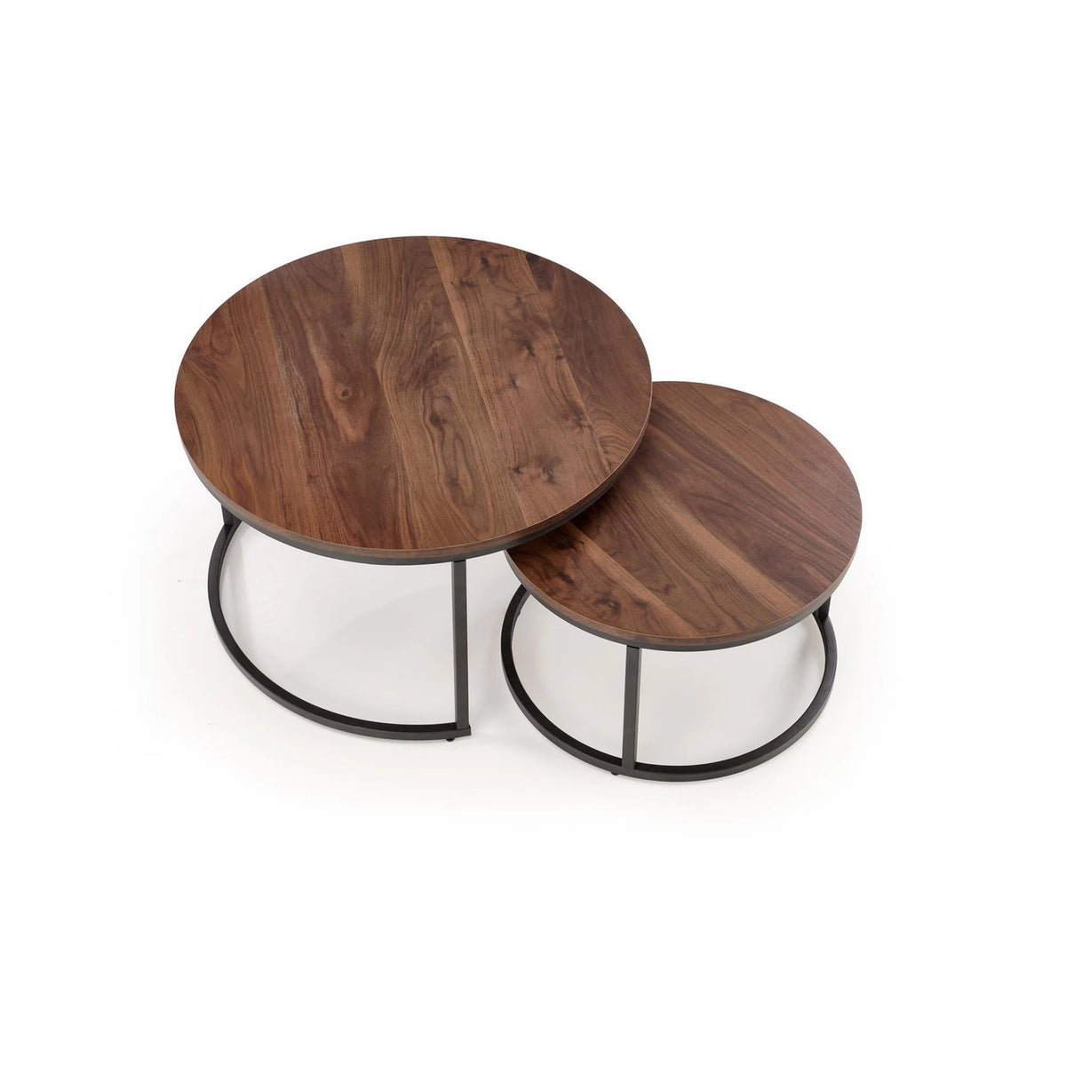 Set 2 masute cafea JAVA, nuc/negru