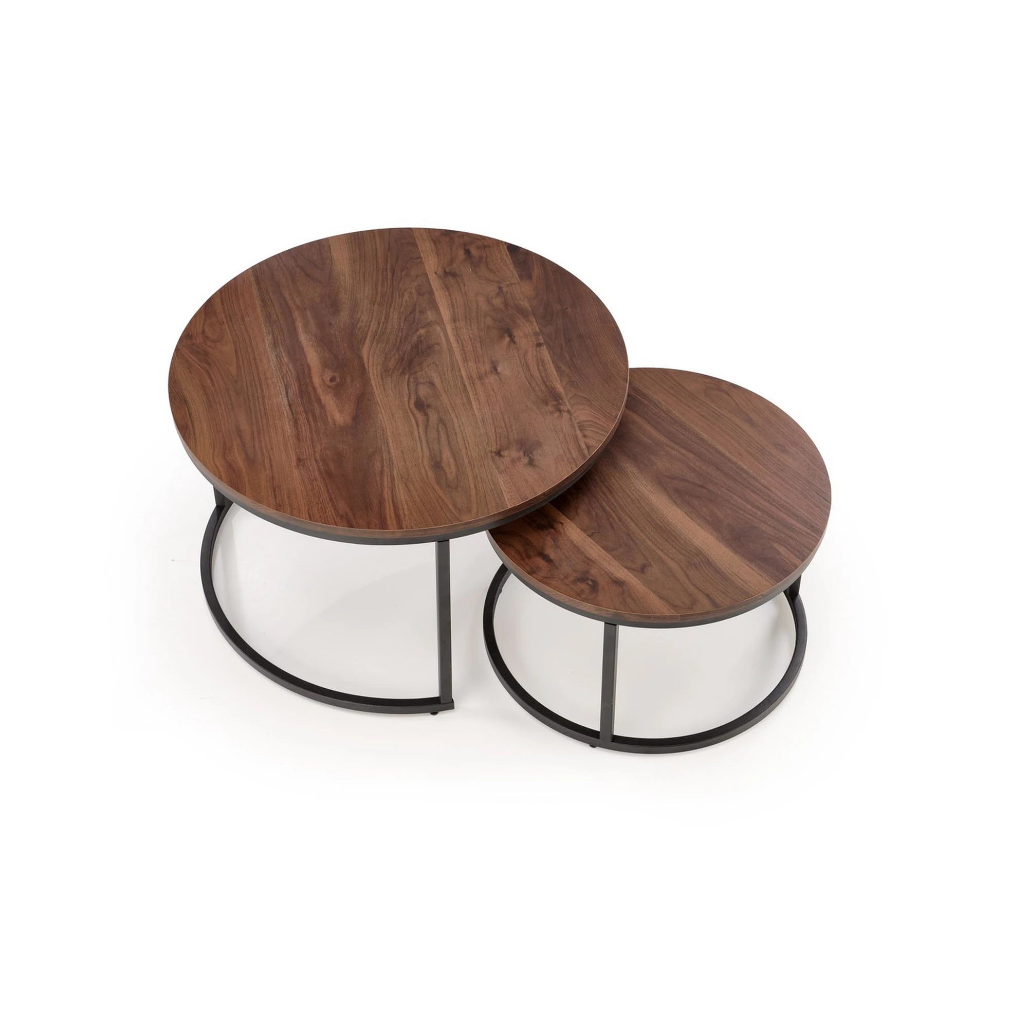 Set 2 masute cafea JAVA, nuc/negru