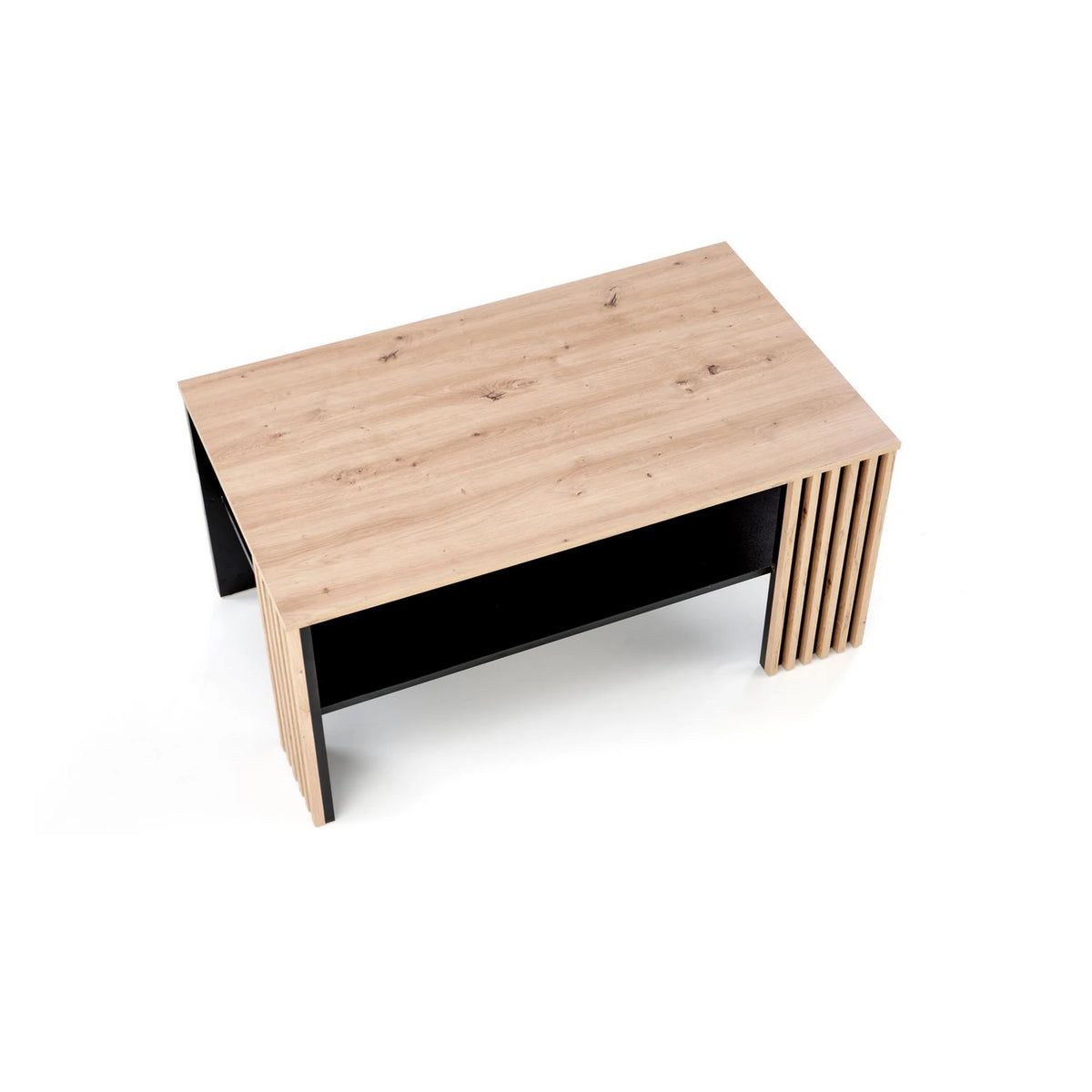 Masuta cafea FEMINA, stejar/negru, PAL laminat, 110x65x52 cm