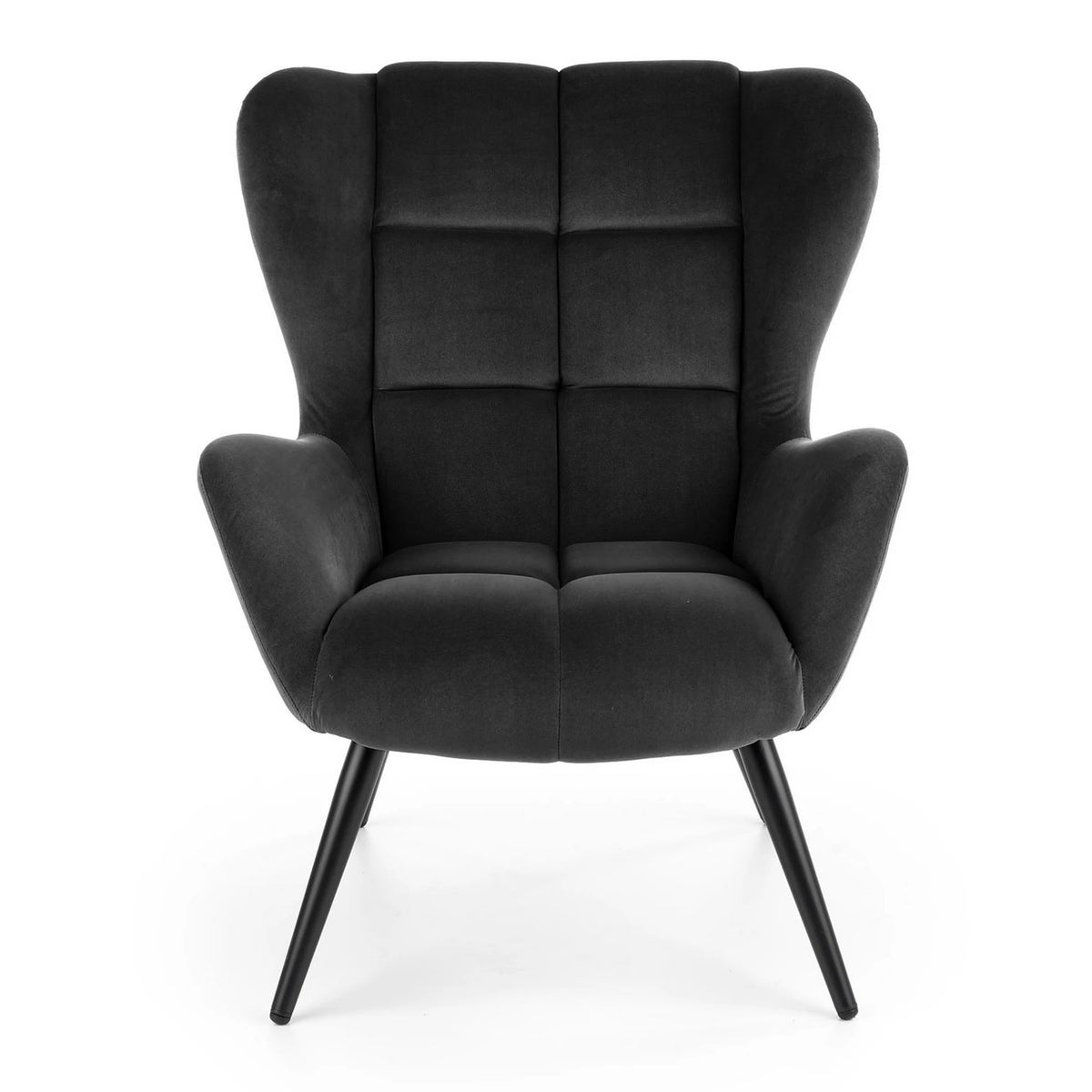 Fotoliu TYRION, stofa catifelata negru - Bluvel 19, 75x86x91 cm