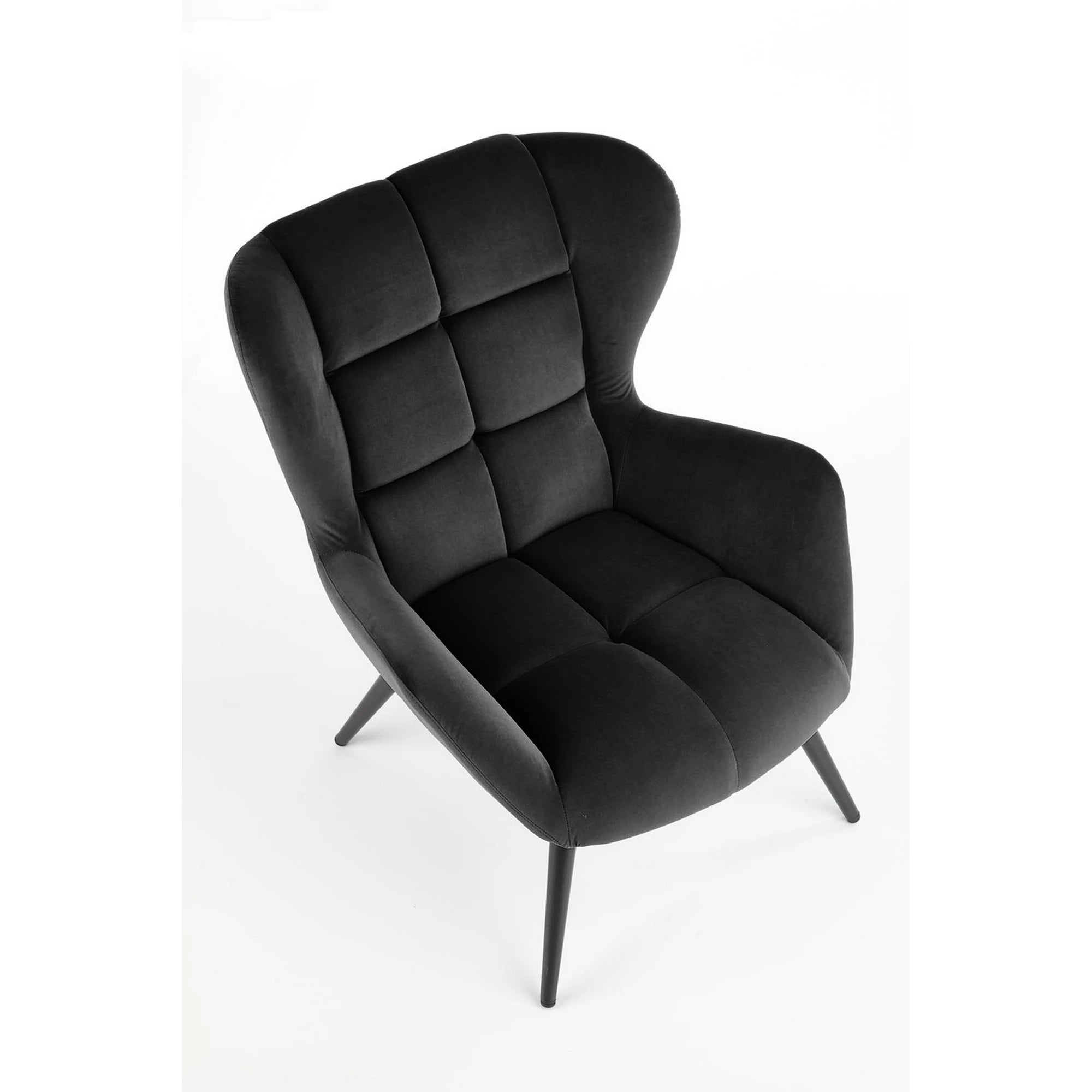 Fotoliu TYRION, stofa catifelata negru - Bluvel 19, 75x86x91 cm