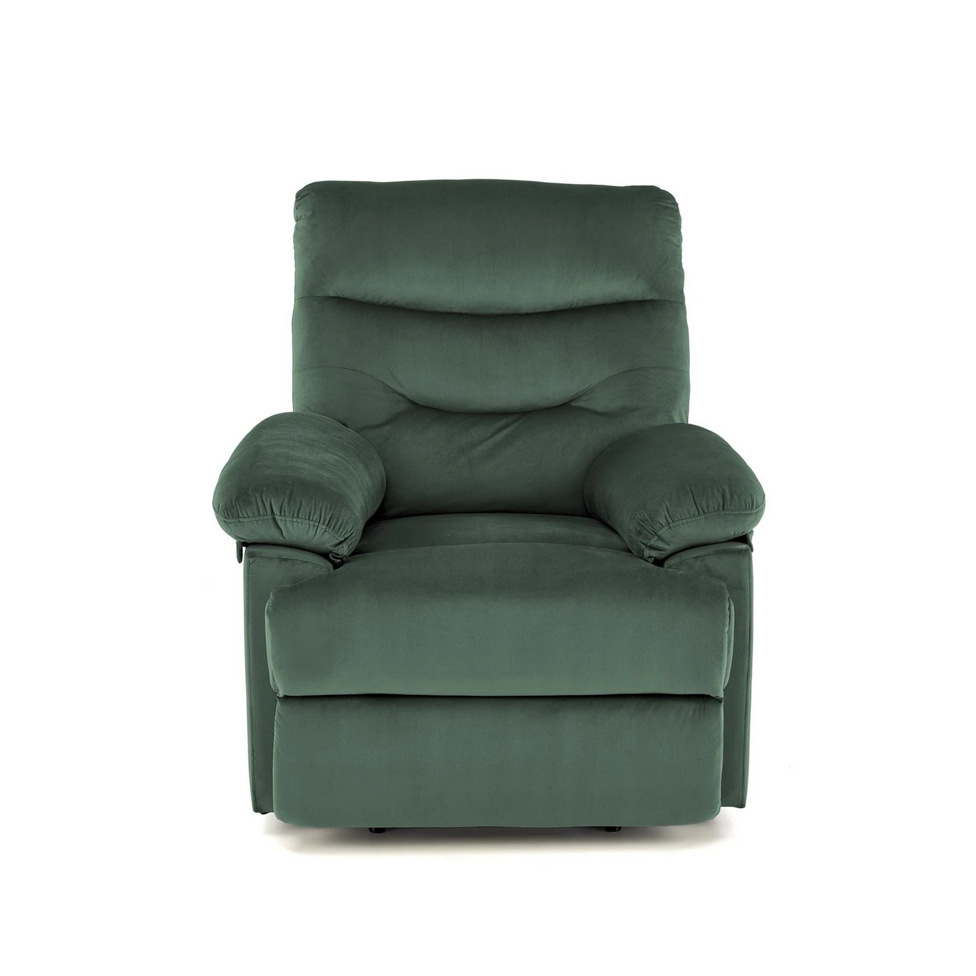Fotoliu rabatabil DRAGER, verde inchis/negru, stofa catifelata/metal, 88x90/160x105 cm