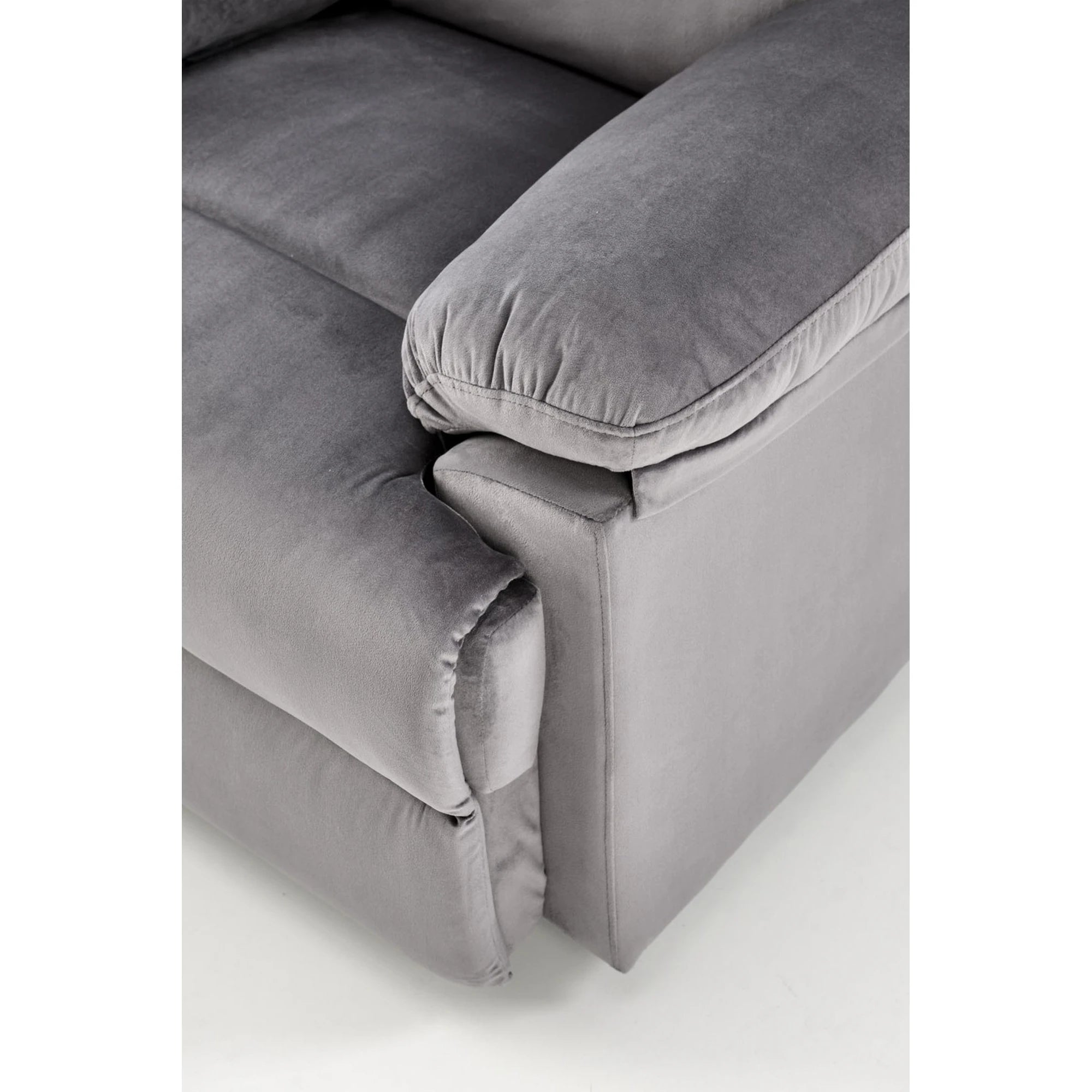 Fotoliu rabatabil DRAGER, gri/negru, stofa catifelata/metal, 88x90/160x105 cm