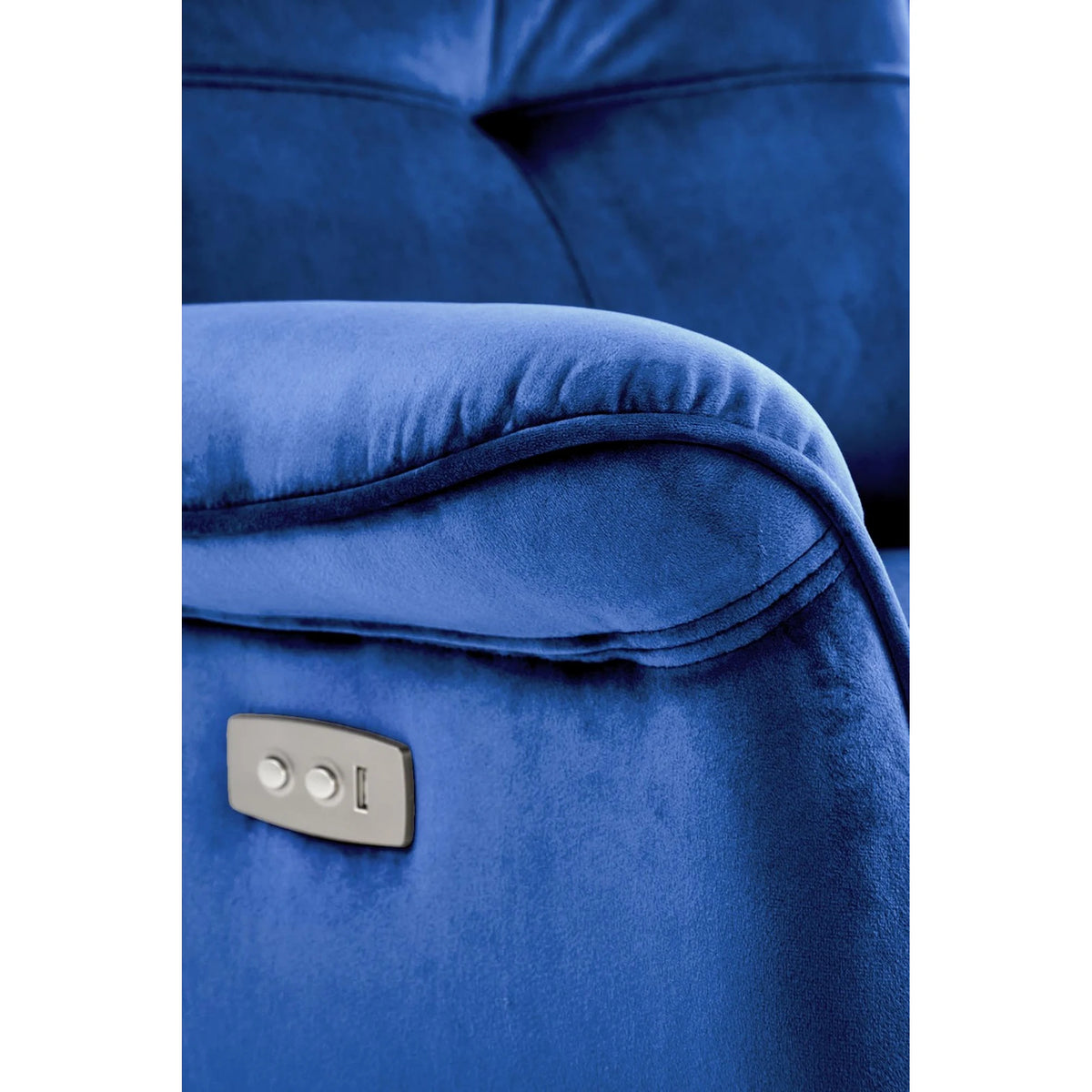 Fotoliu rabatabil SEMIR, stofa catifelata albastru - Bluvel 86, 80x90/170x92/108 cm