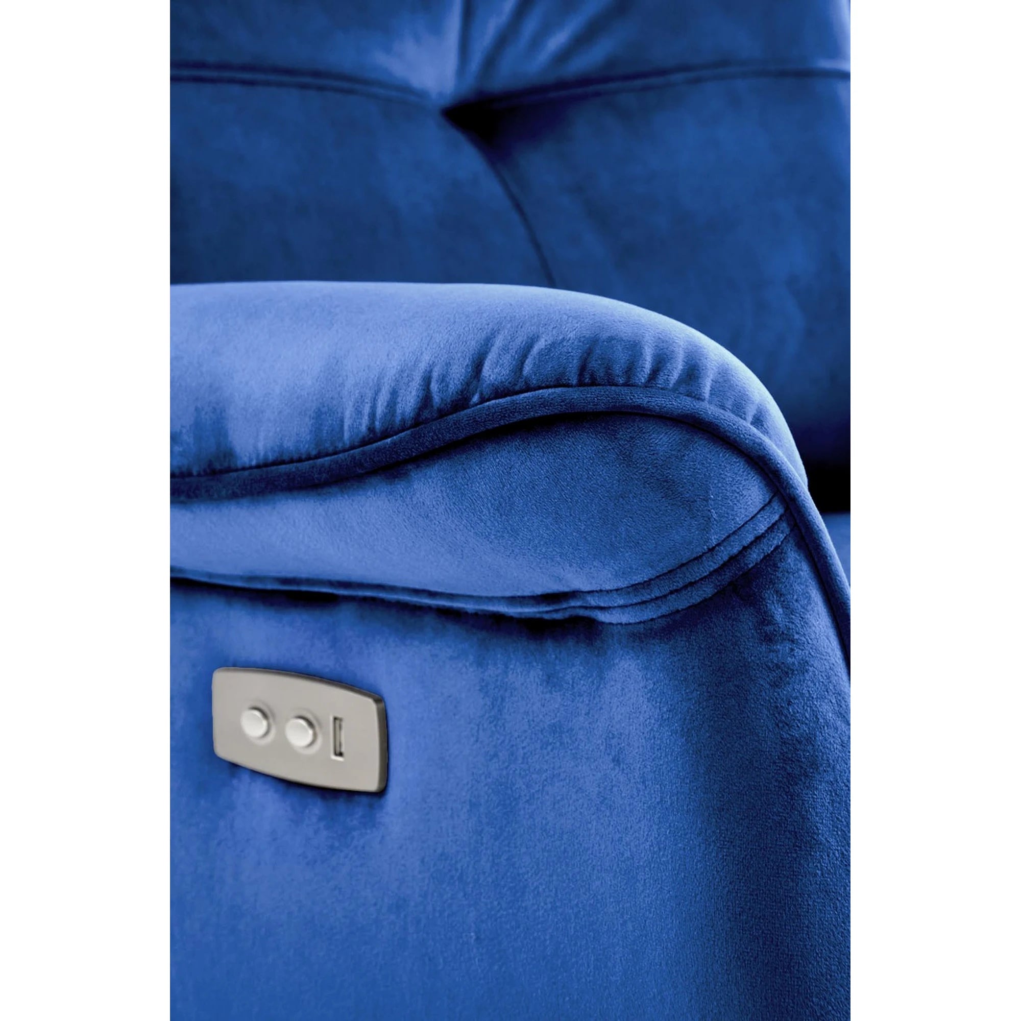 Fotoliu rabatabil SEMIR, stofa catifelata albastru - Bluvel 86, 80x90/170x92/108 cm