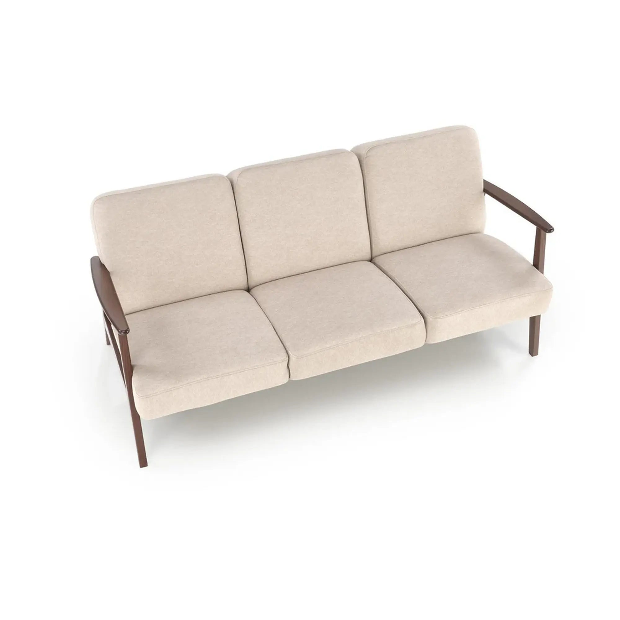 Canapea MILANO 3S, stofa catifelata bej - Castel 15, 175x77x77 cm