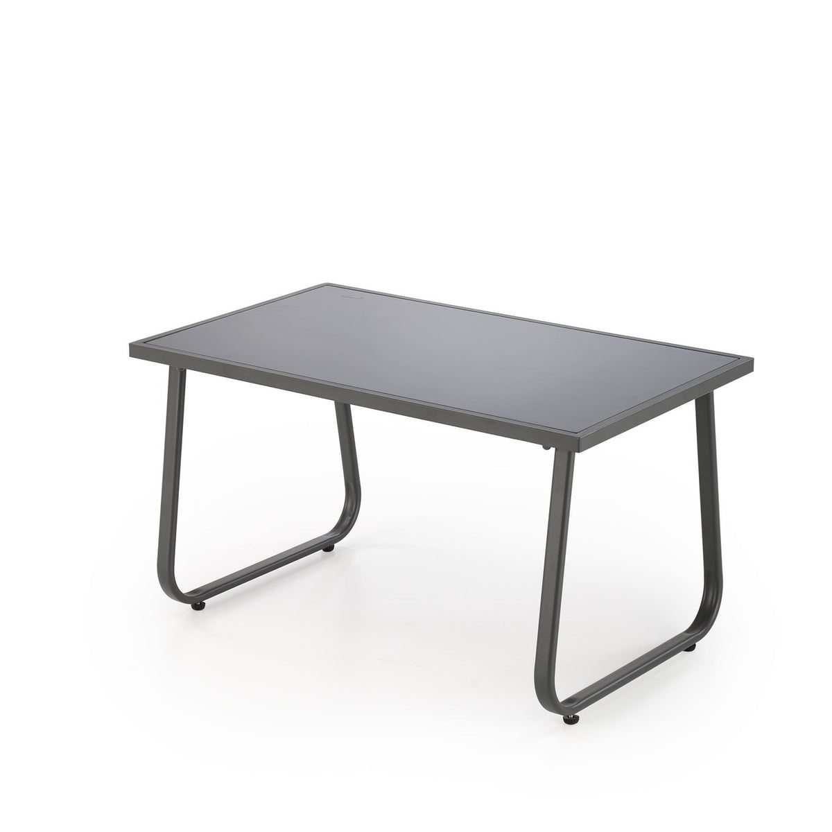 Set gradina CONOR, gri, plasa/sticla/metal, cu masuta, 2 scaune si canapea