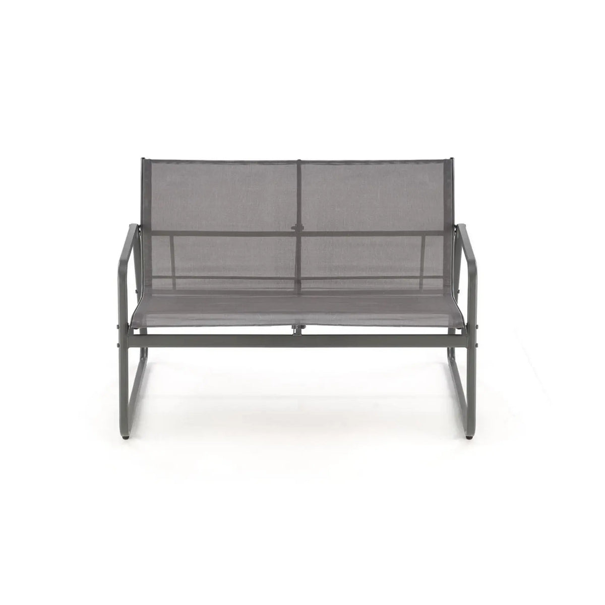Set gradina CONOR, gri, plasa/sticla/metal, cu masuta, 2 scaune si canapea