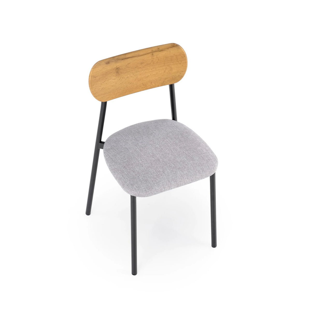 Set masa cu 2 scaune NANDO, stejar/negru, PAL/metal/stofa clasica
