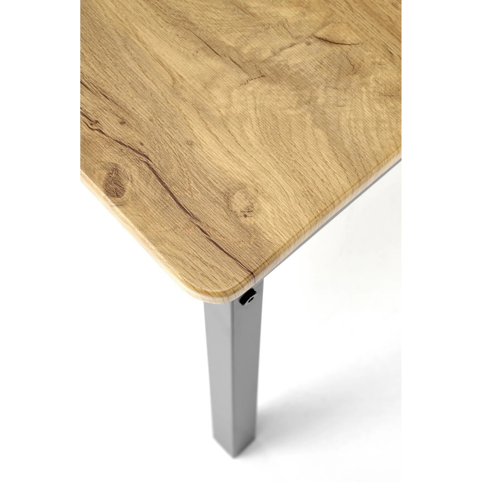 Set masa cu 4 scaune MILTON, stejar/negru, PAL/metal