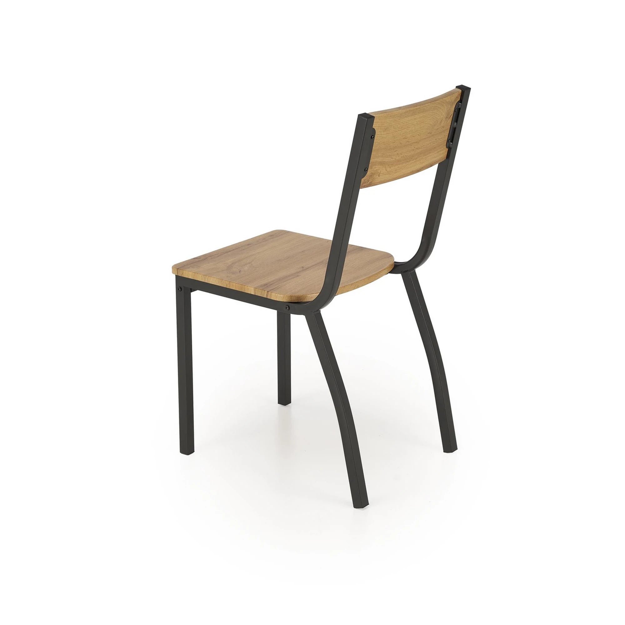 Set masa cu 4 scaune MILTON, stejar/negru, PAL/metal