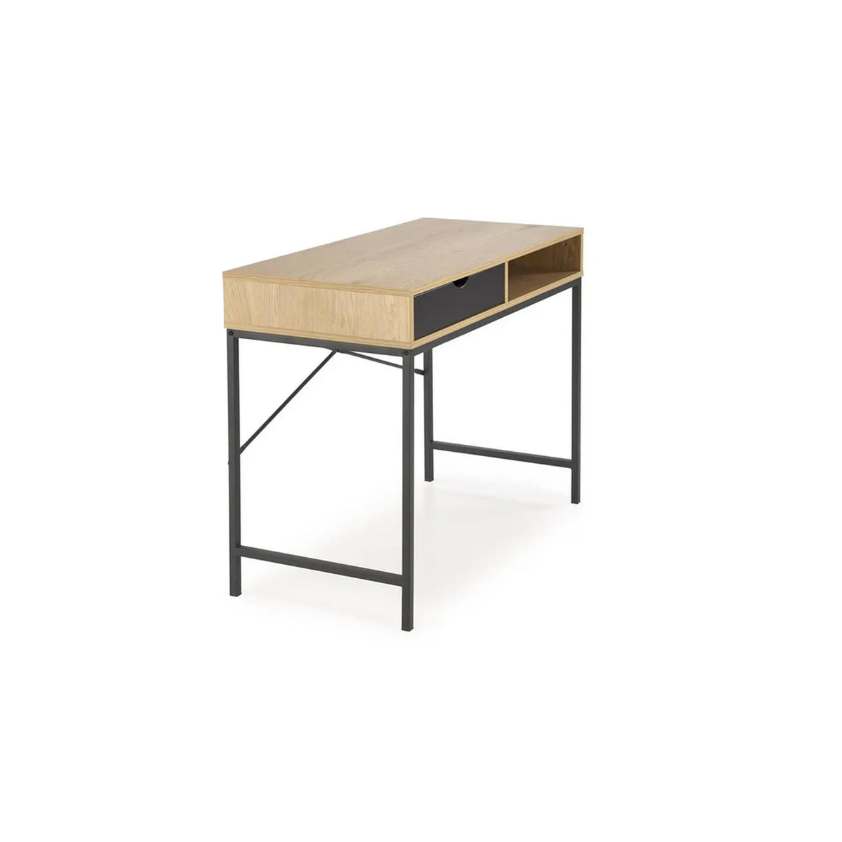 Birou B50, stejar/negru, PAL/metal, 95x48x76 cm