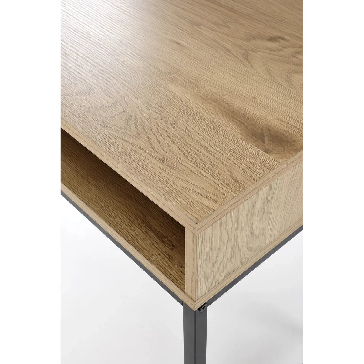 Birou B50, stejar/negru, PAL/metal, 95x48x76 cm