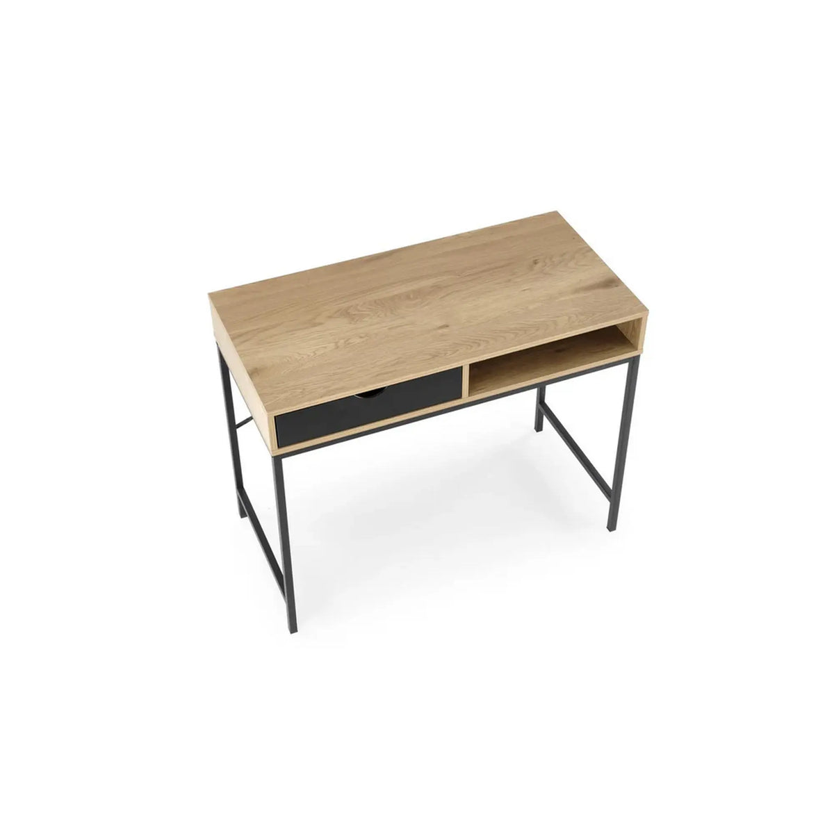 Birou B50, stejar/negru, PAL/metal, 95x48x76 cm