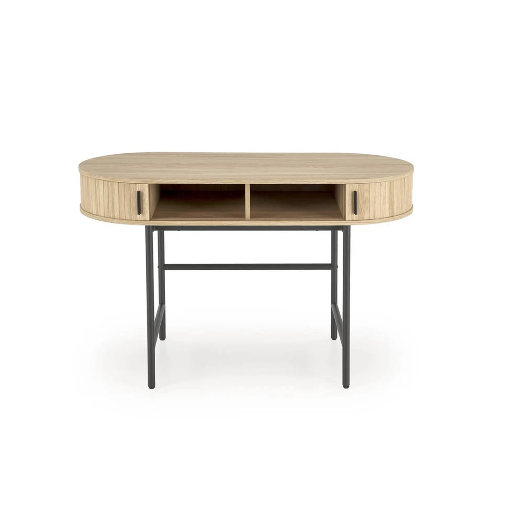 Birou B51, stejar/negru, 120x55x75 cm