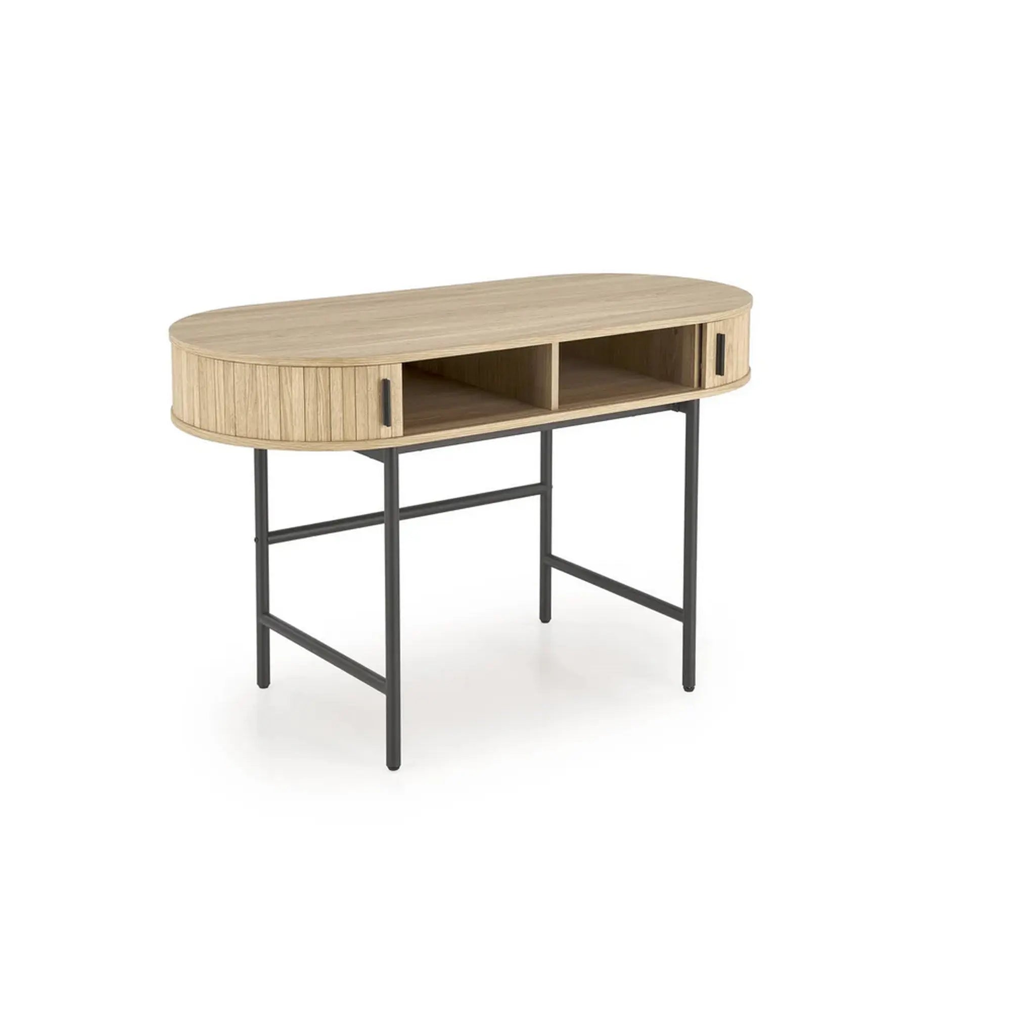 Birou B51, stejar/negru, 120x55x75 cm