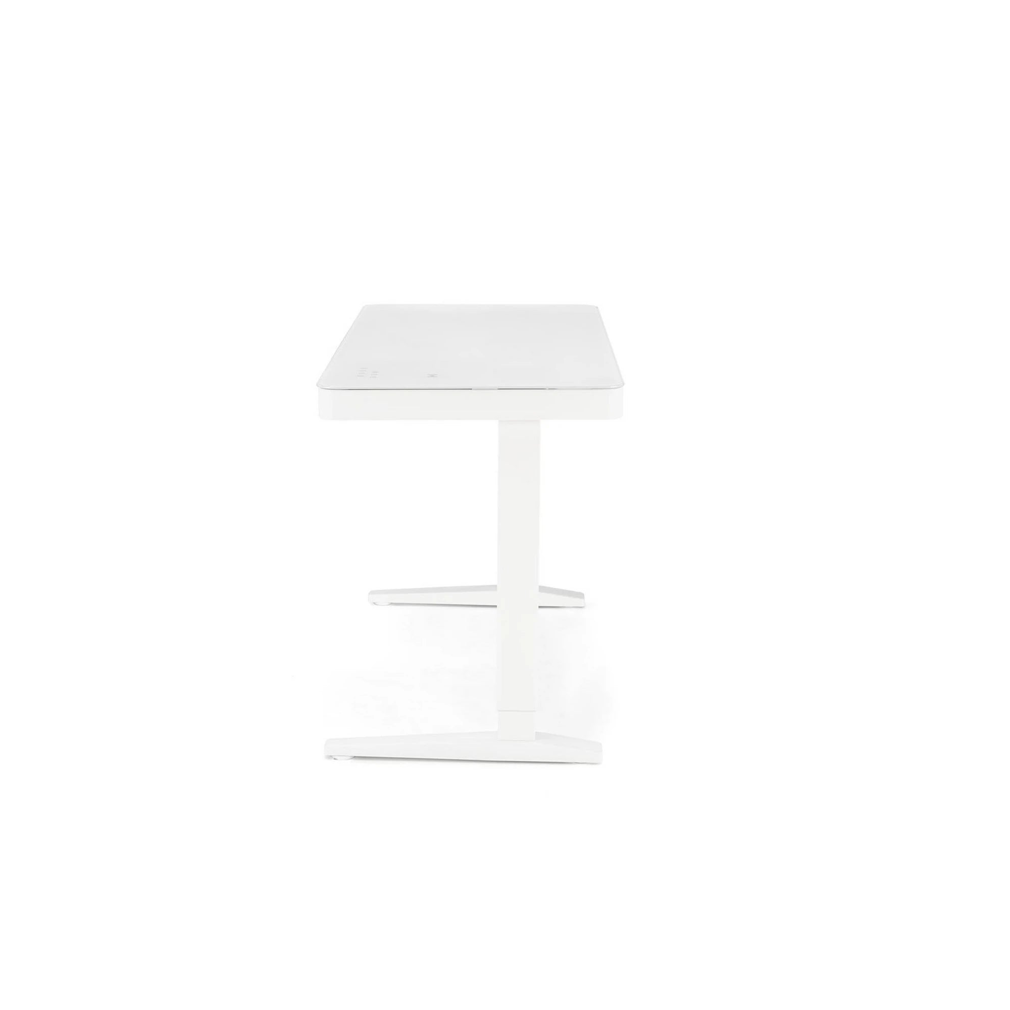 Birou B52, alb, sticla/metal, 120x60x77/120 cm
