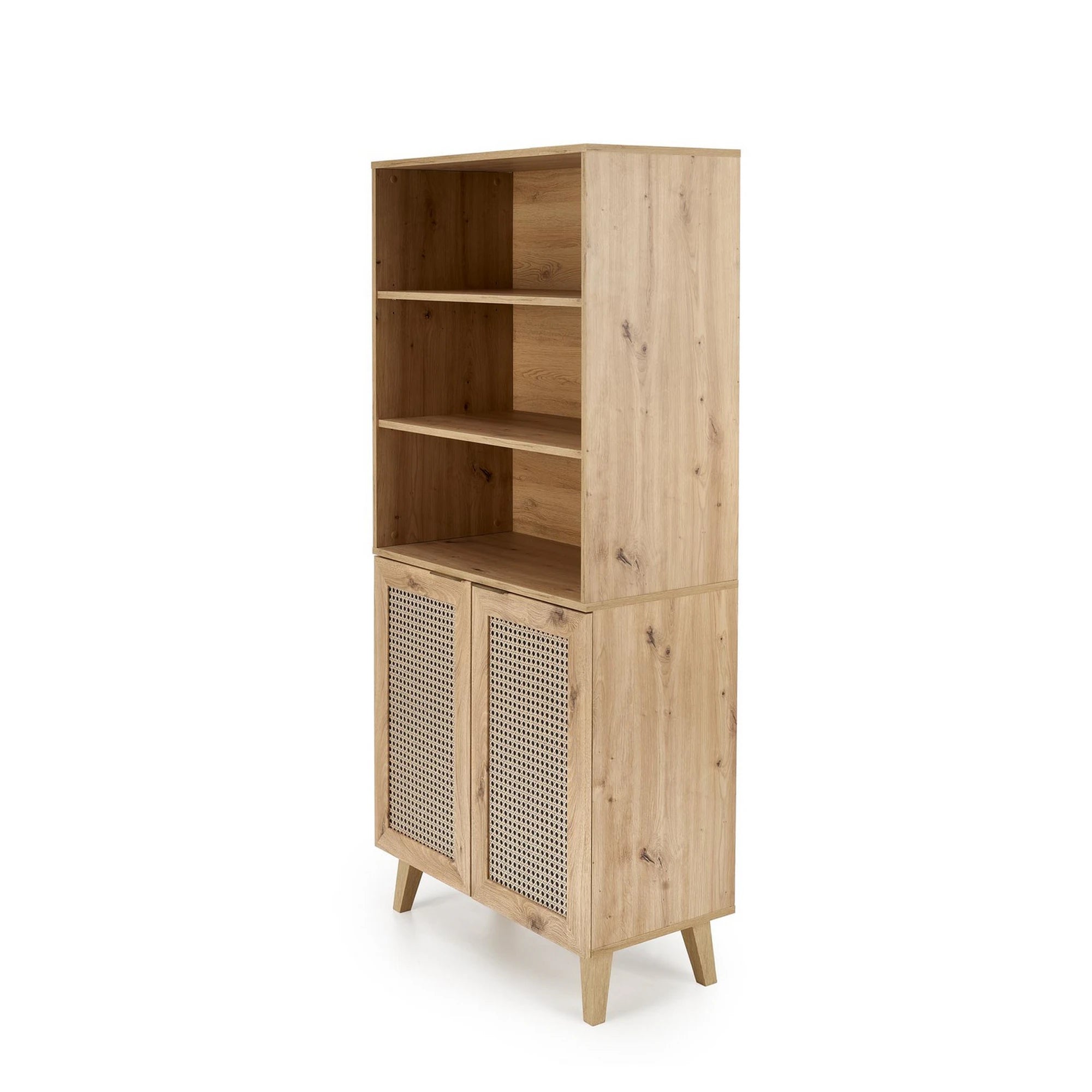 Biblioteca BORNEO, stejar artisan, PAL laminat, 80x40x173 cm