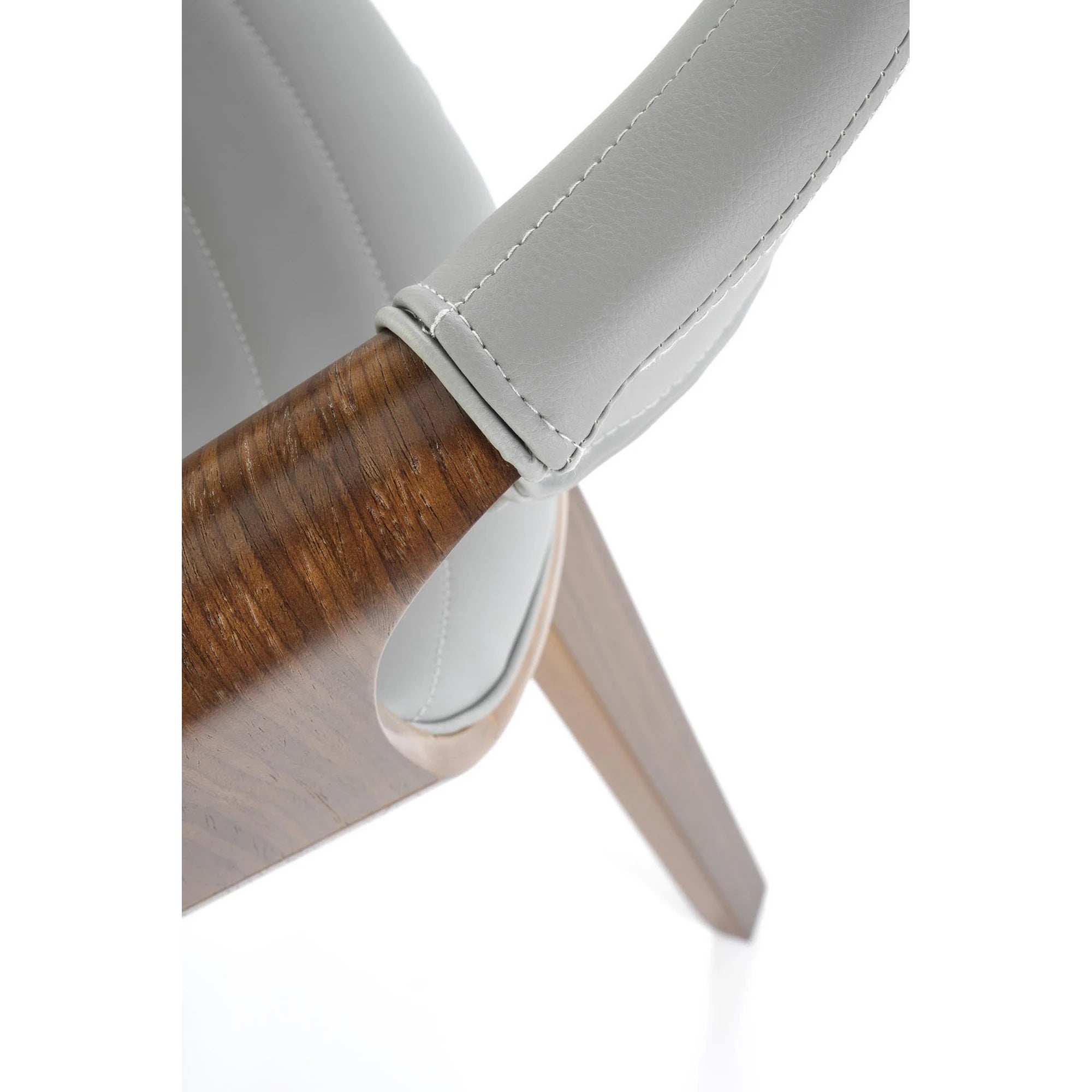 Scaun K544, gri/nuc, piele ecologica/placaj, 55x55x77 cm