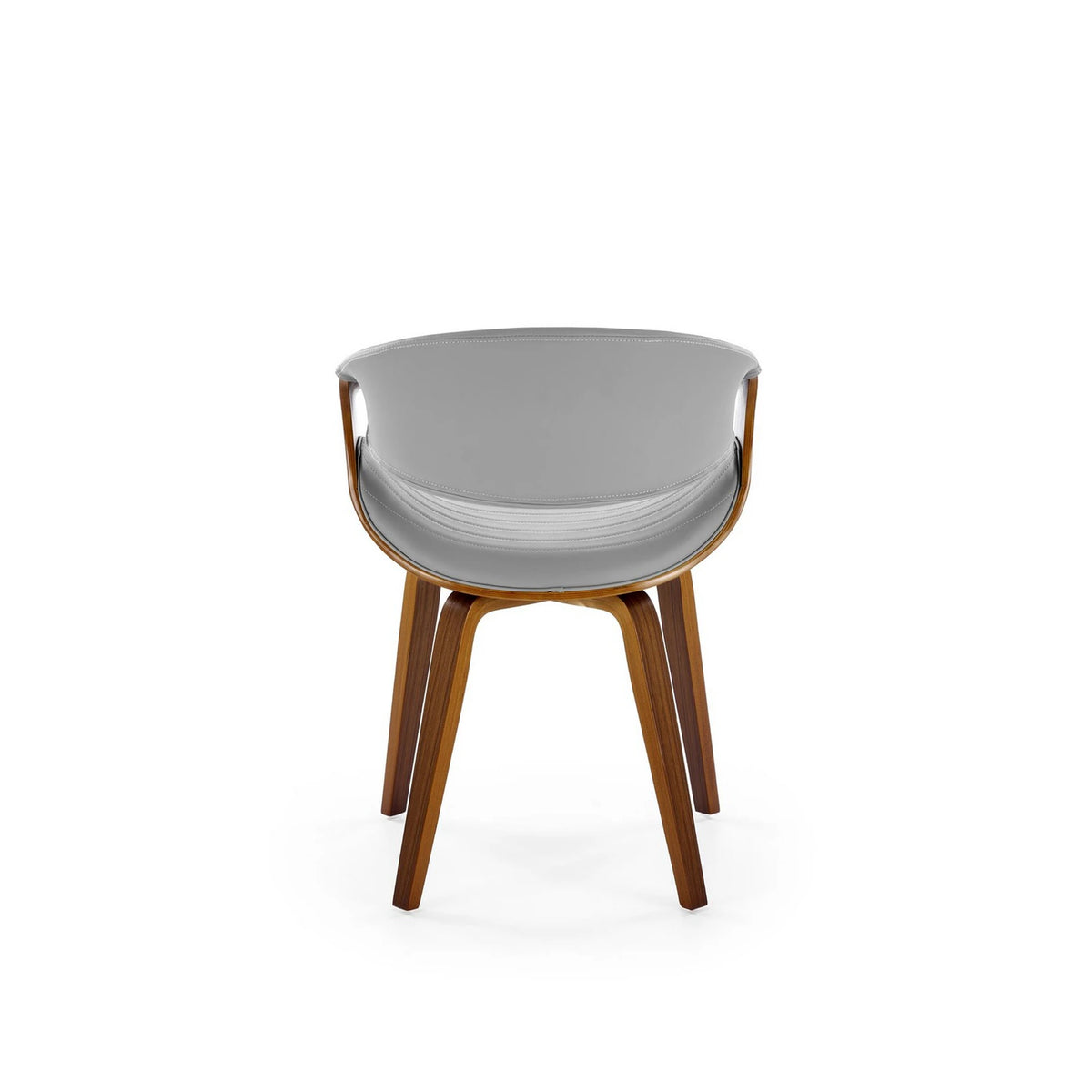 Scaun K544, gri/nuc, piele ecologica/placaj, 55x55x77 cm