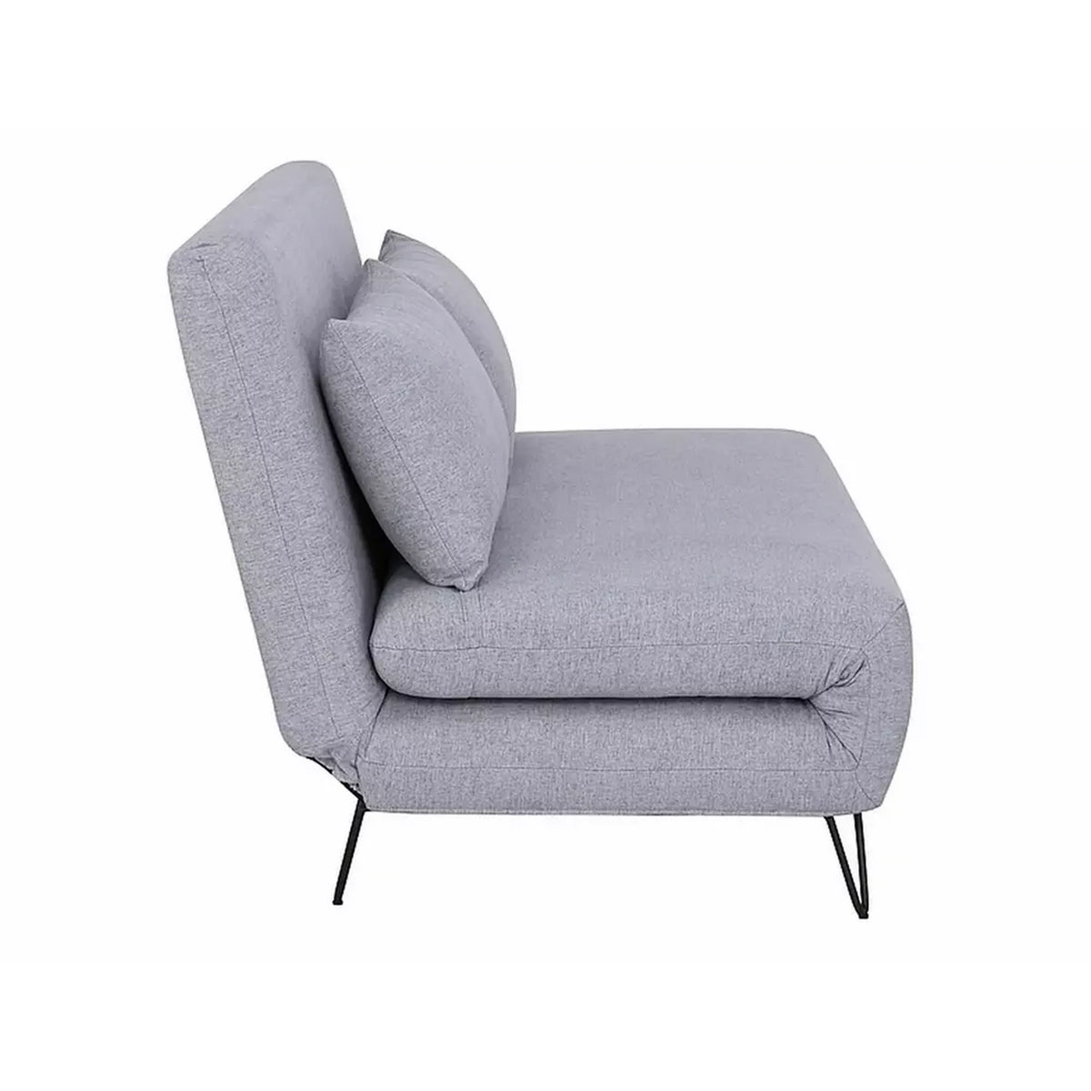 Canapea extensibila ZENIA, gri, stofa/metal, 141x90/191x81 cm