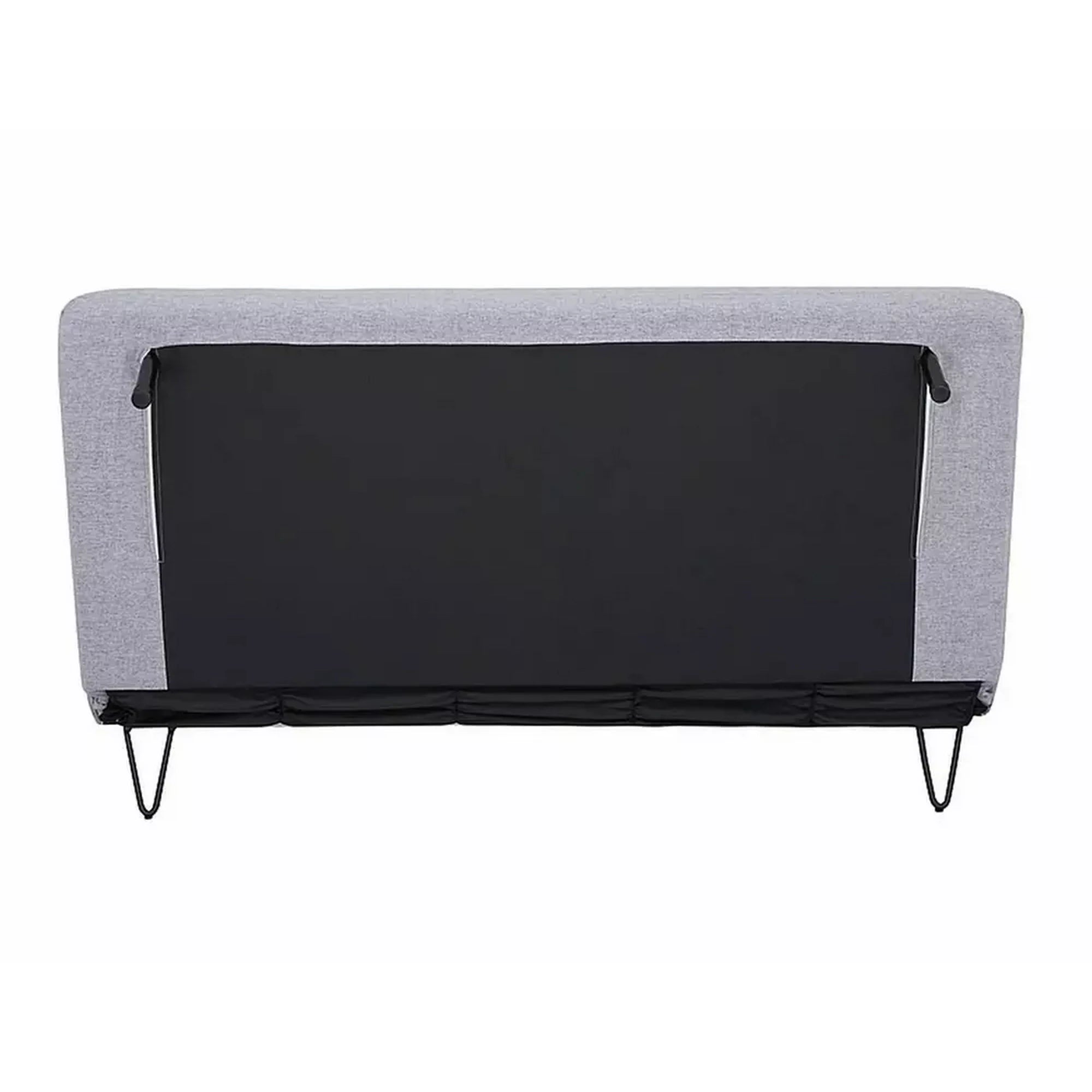 Canapea extensibila ZENIA, gri, stofa/metal, 141x90/191x81 cm