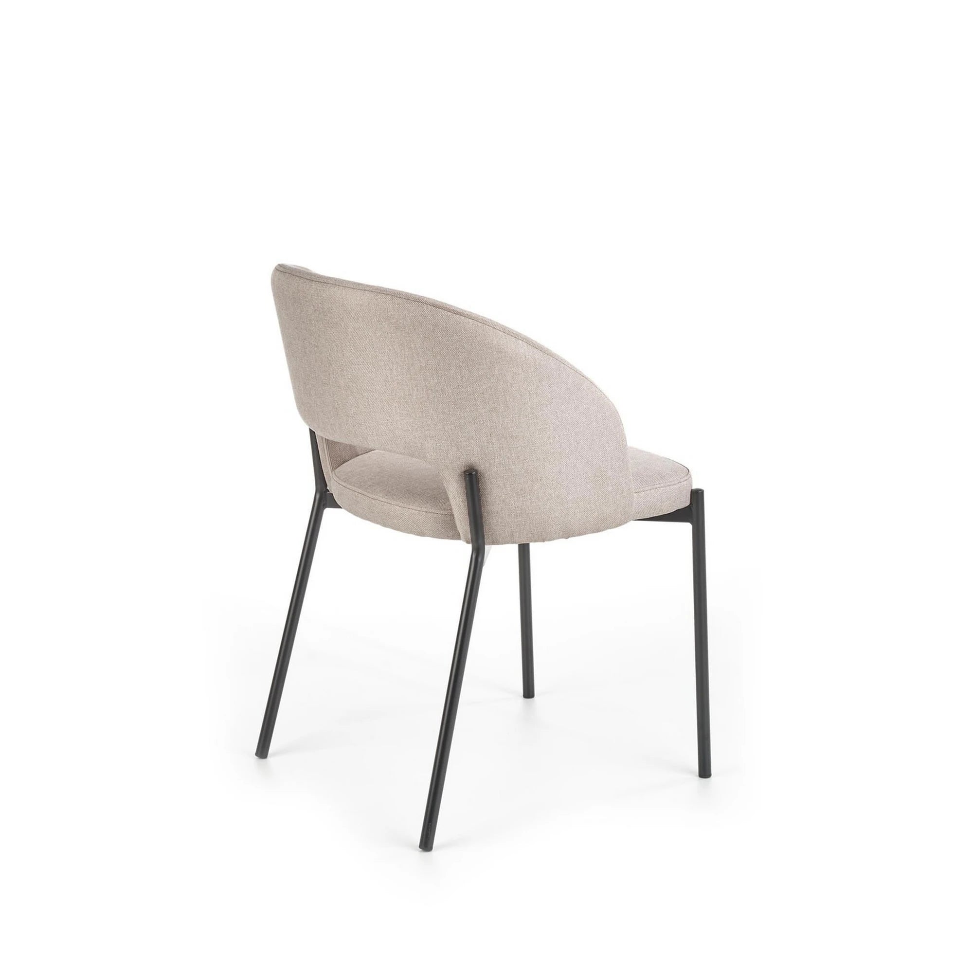 Scaun tapitat K373, bej/negru, stofa clasica/metal, 51x57x77 cm