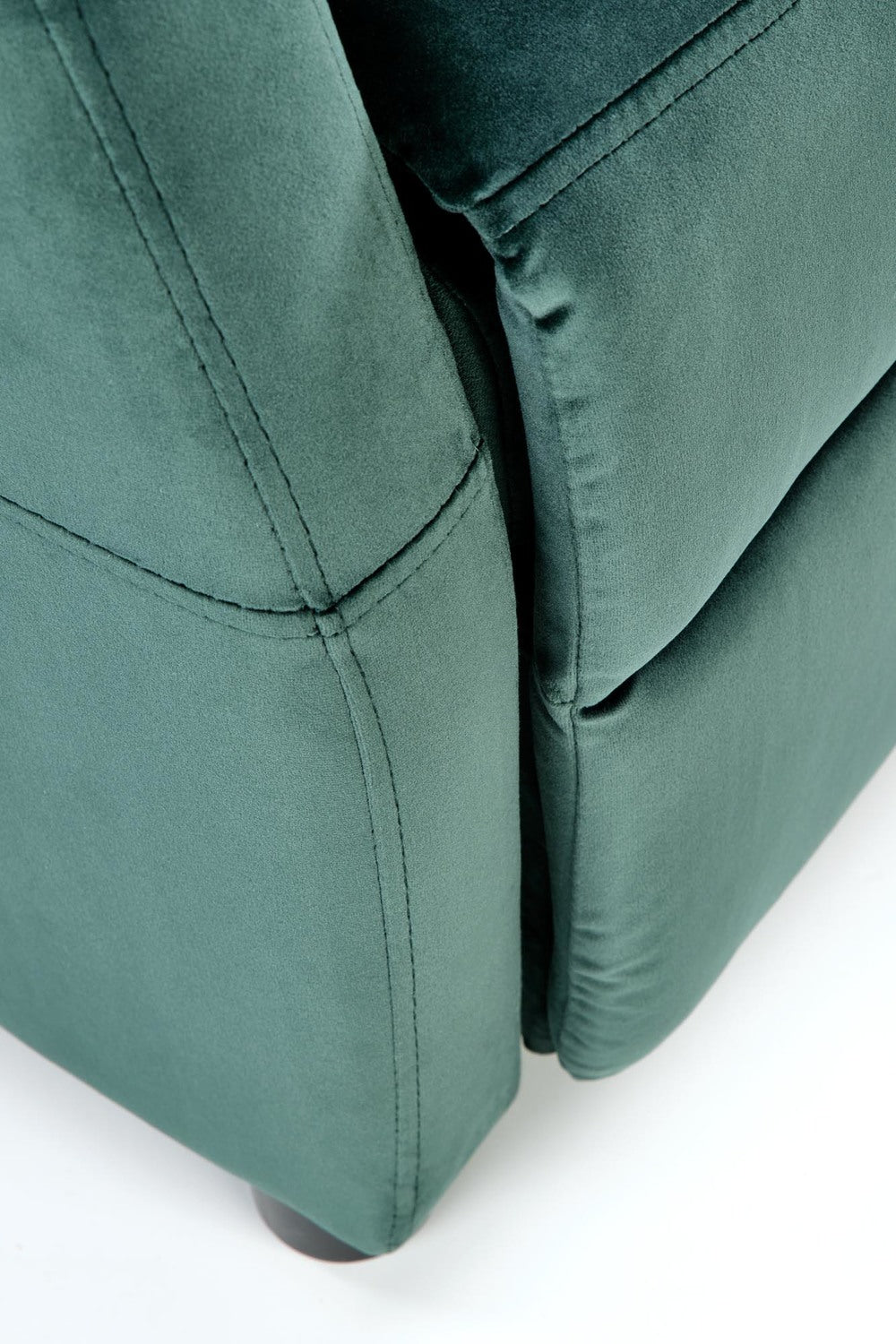 Fotoliu FELIPE 2, verde inchis/negru, stofa catifelata/plastic, 64x84/135x76/103 cm