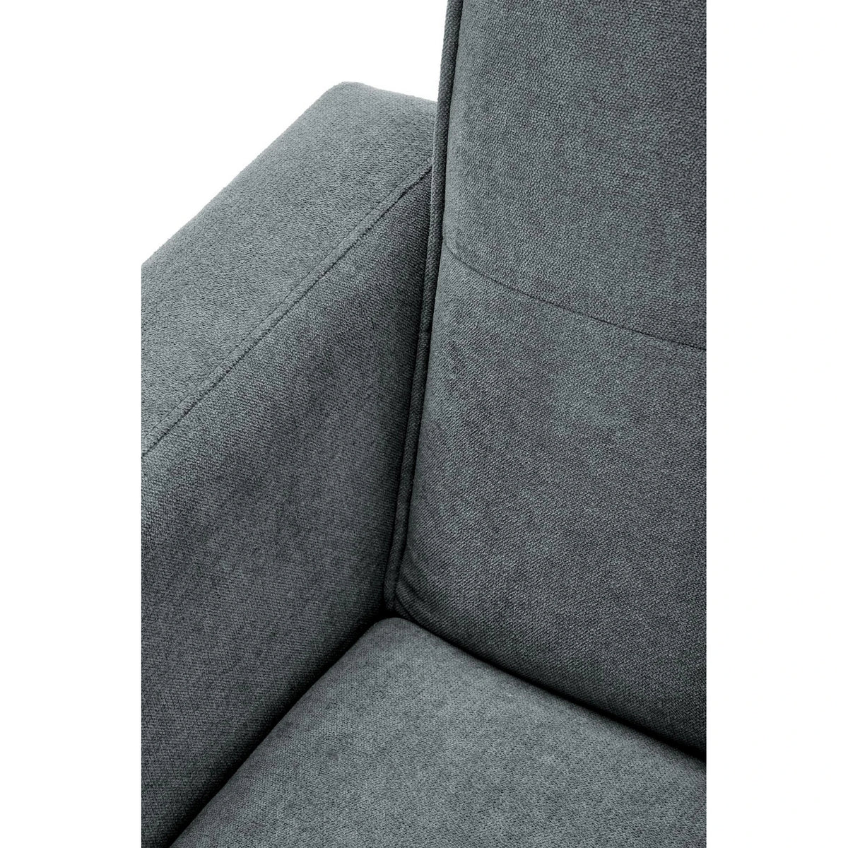 Canapea extensibila CORNELIUS, gri/negru, stofa clasica/lemn, 200x153/167x80 cm