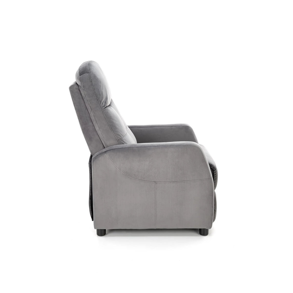 Fotoliu FELIPE 2, stofa catifelata gri - Bluvel 14, 64x84/135x76/103 cm