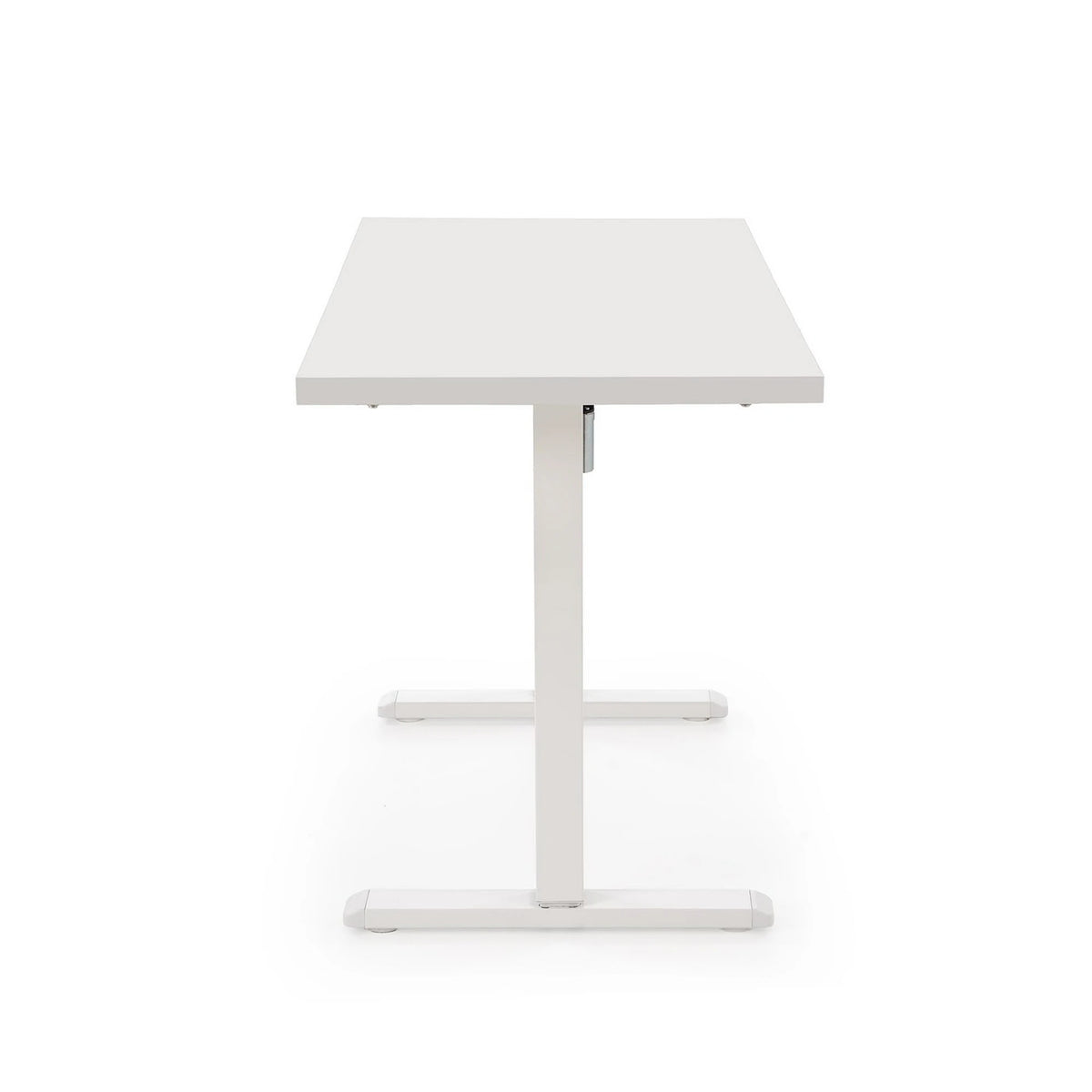 Masa birou B54, alb, PAL laminat/otel, 120x60x75-120 cm