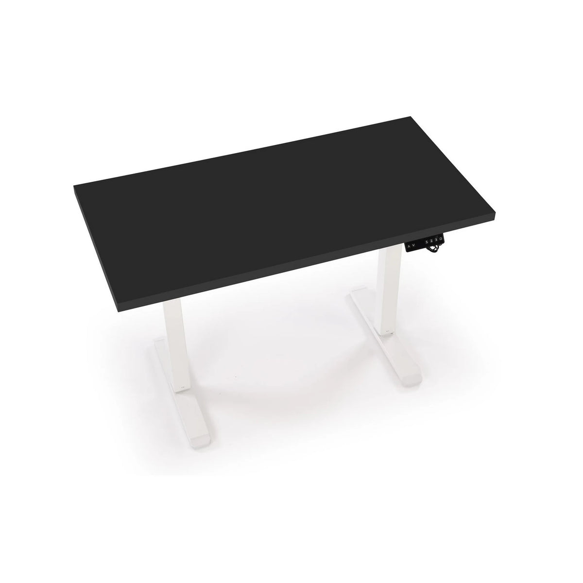 Masa birou B54, negru/alb, PAL laminat/otel, 120x60x75-120 cm