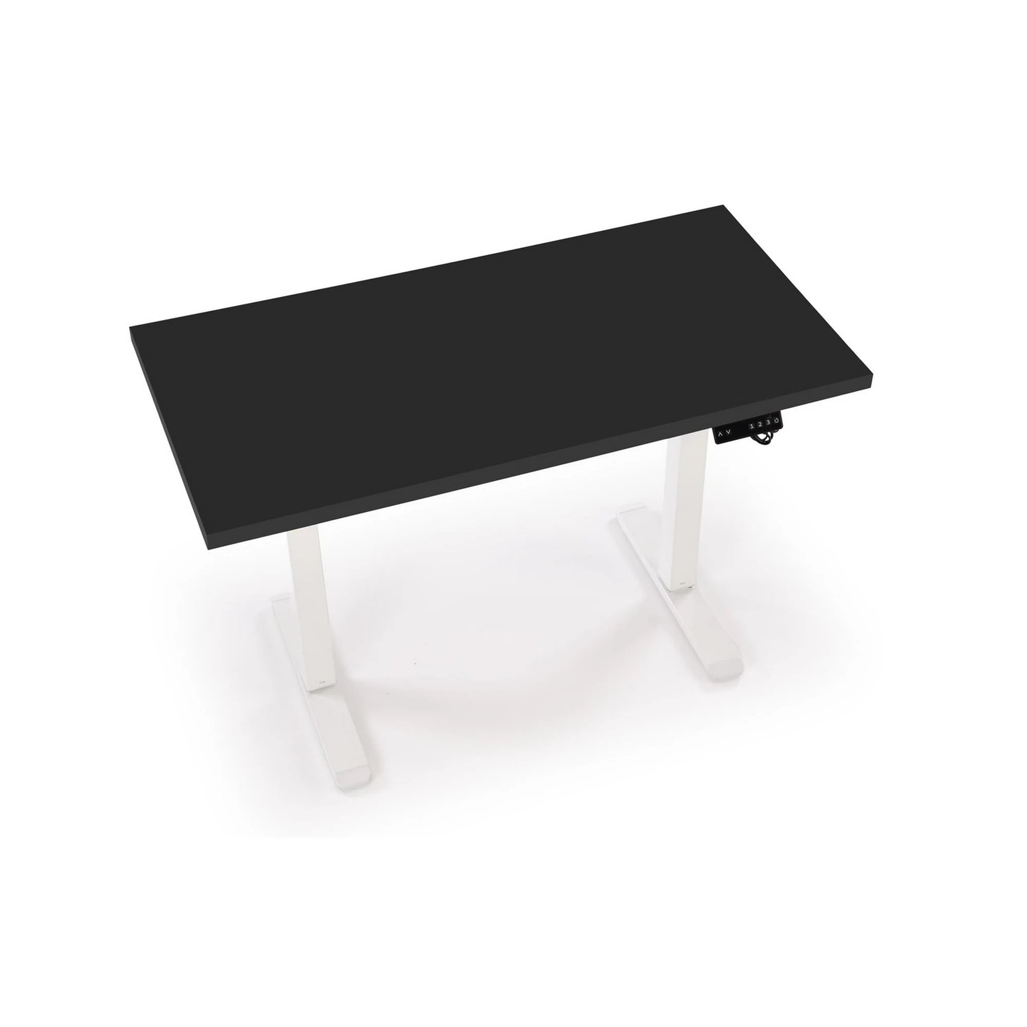 Masa birou B54, negru/alb, PAL laminat/otel, 120x60x75-120 cm