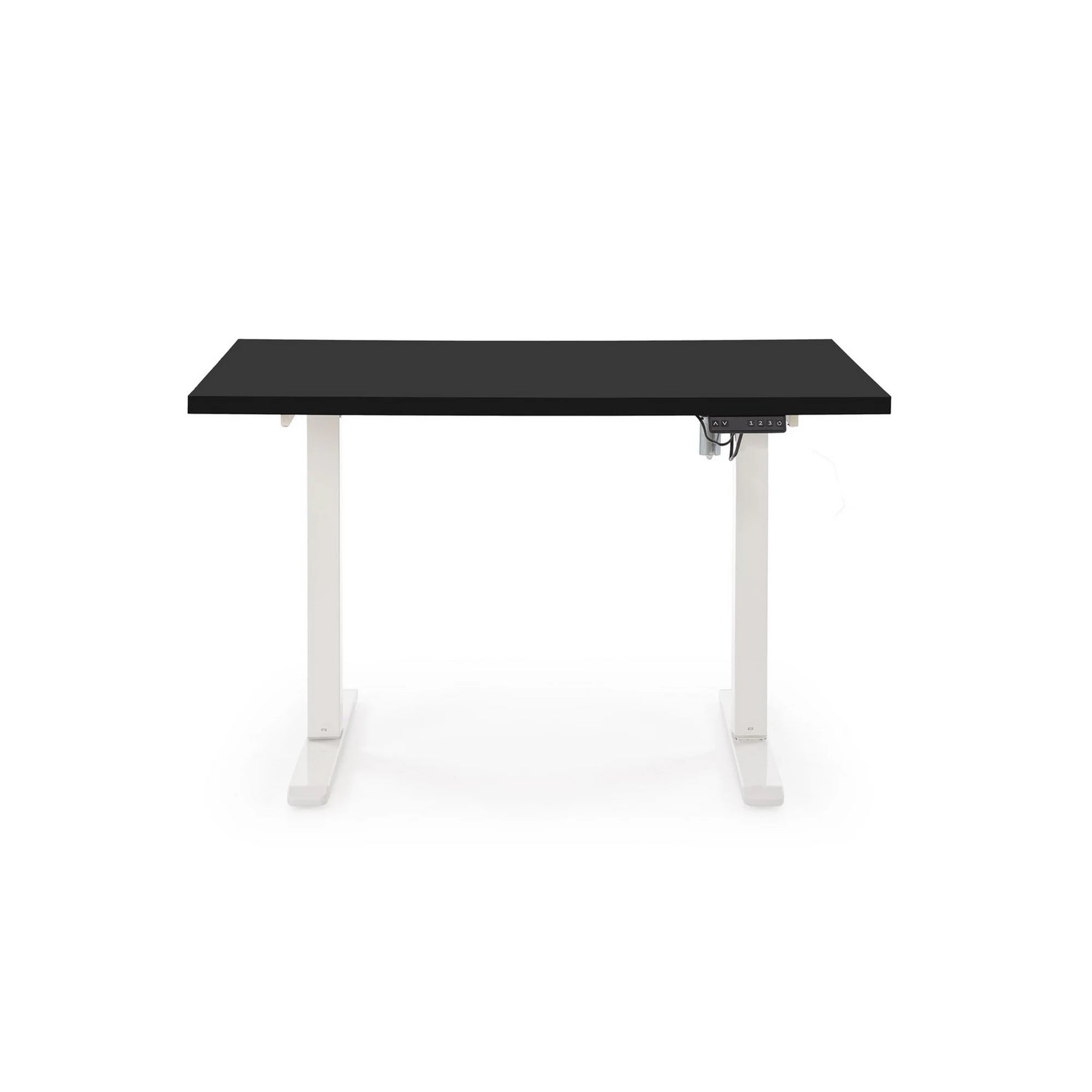Masa birou B54, negru/alb, PAL laminat/otel, 120x60x75-120 cm
