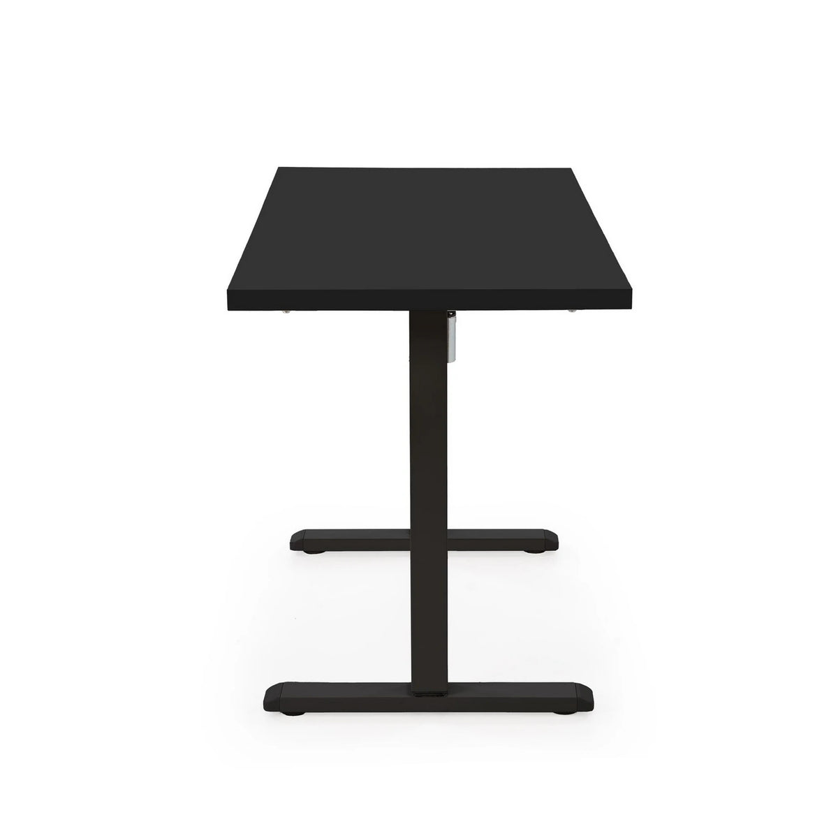 Masa birou B54, negru, PAL laminat/otel, 120x60x75-120 cm