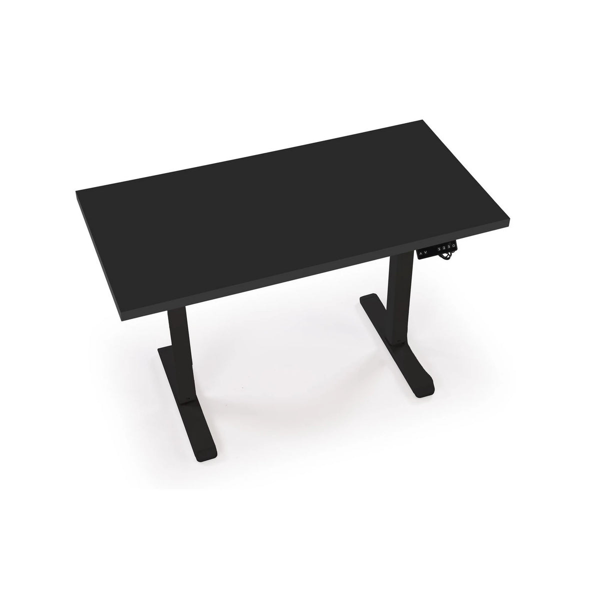 Masa birou B54, negru, PAL laminat/otel, 120x60x75-120 cm