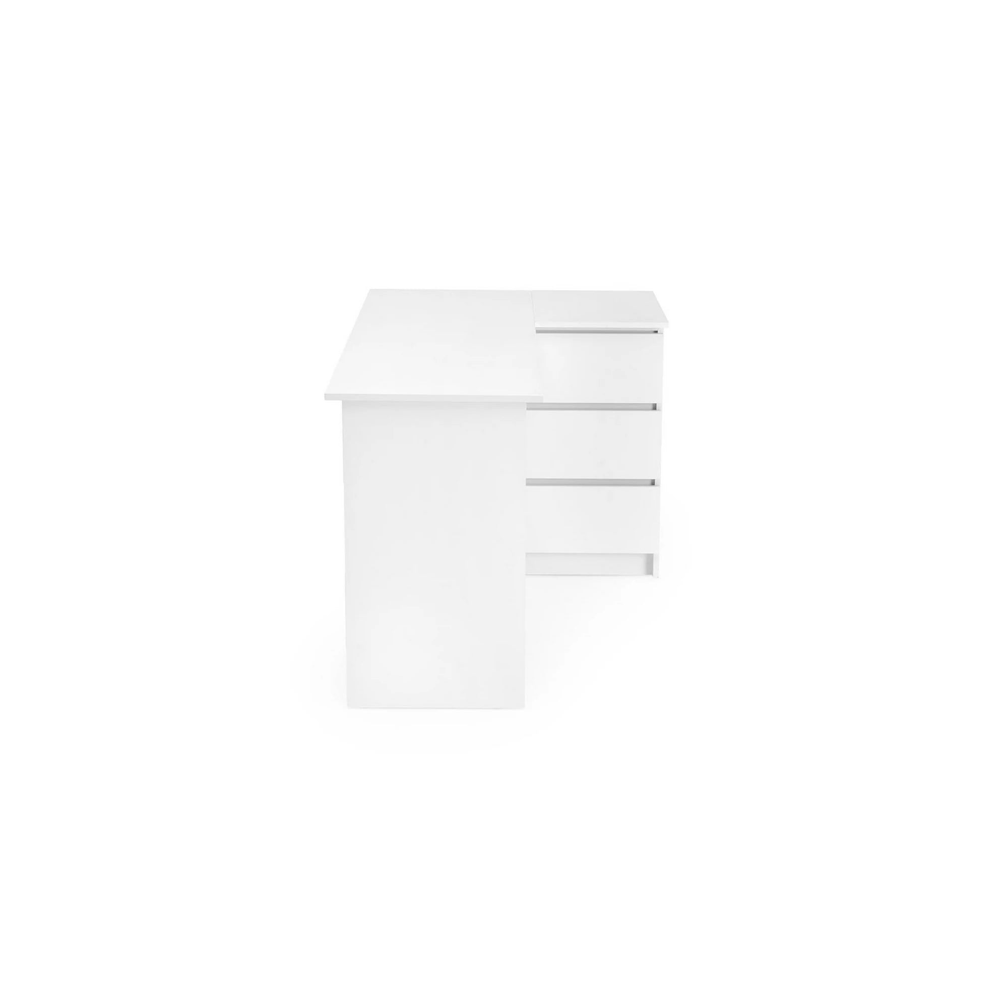 Birou BEGA, alb, PAL laminat, 124x85x76 cm