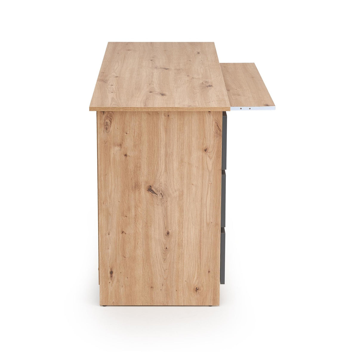Birou CINO, stejar artisan/gri grafit, PAL laminat, 120x50x77 cm