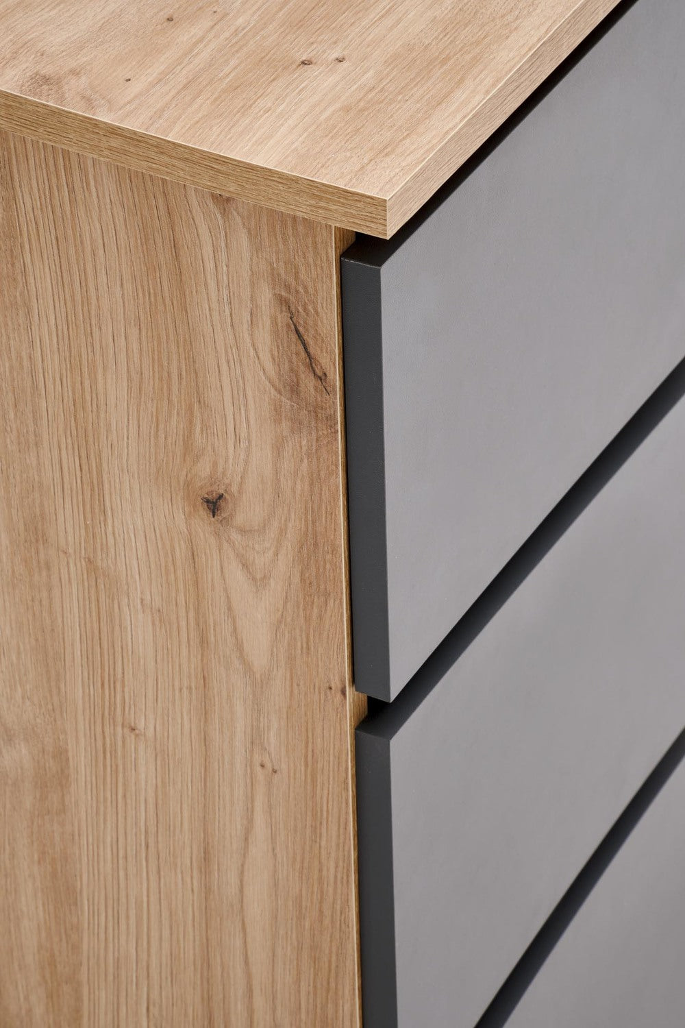 Birou CINO, stejar artisan/gri grafit, PAL laminat, 120x50x77 cm