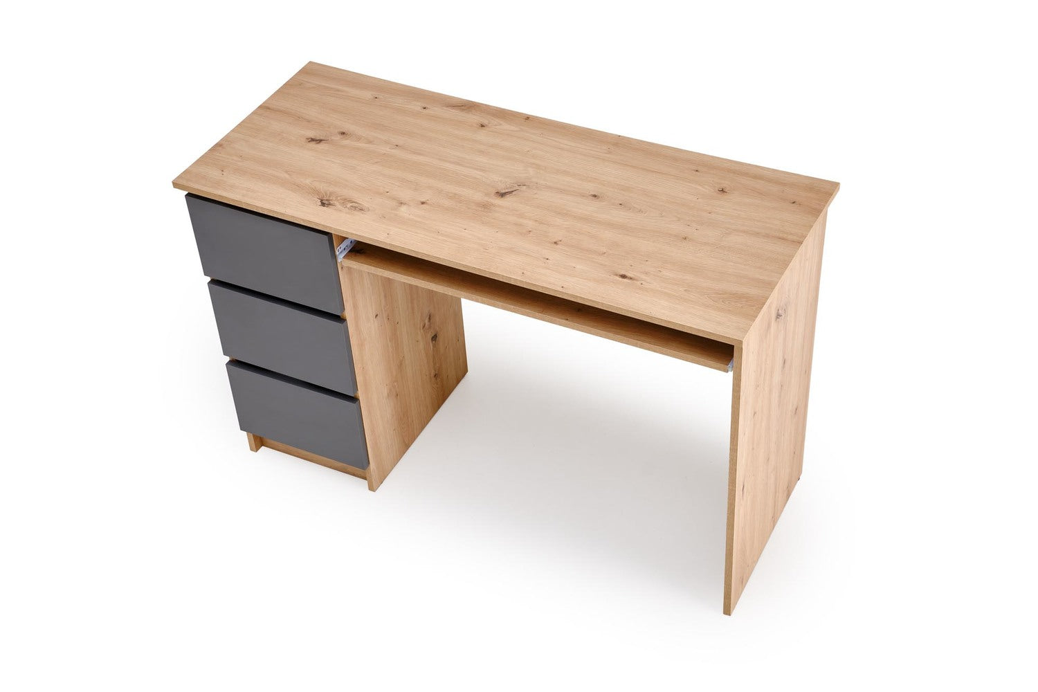 Birou CINO, stejar artisan/gri grafit, PAL laminat, 120x50x77 cm
