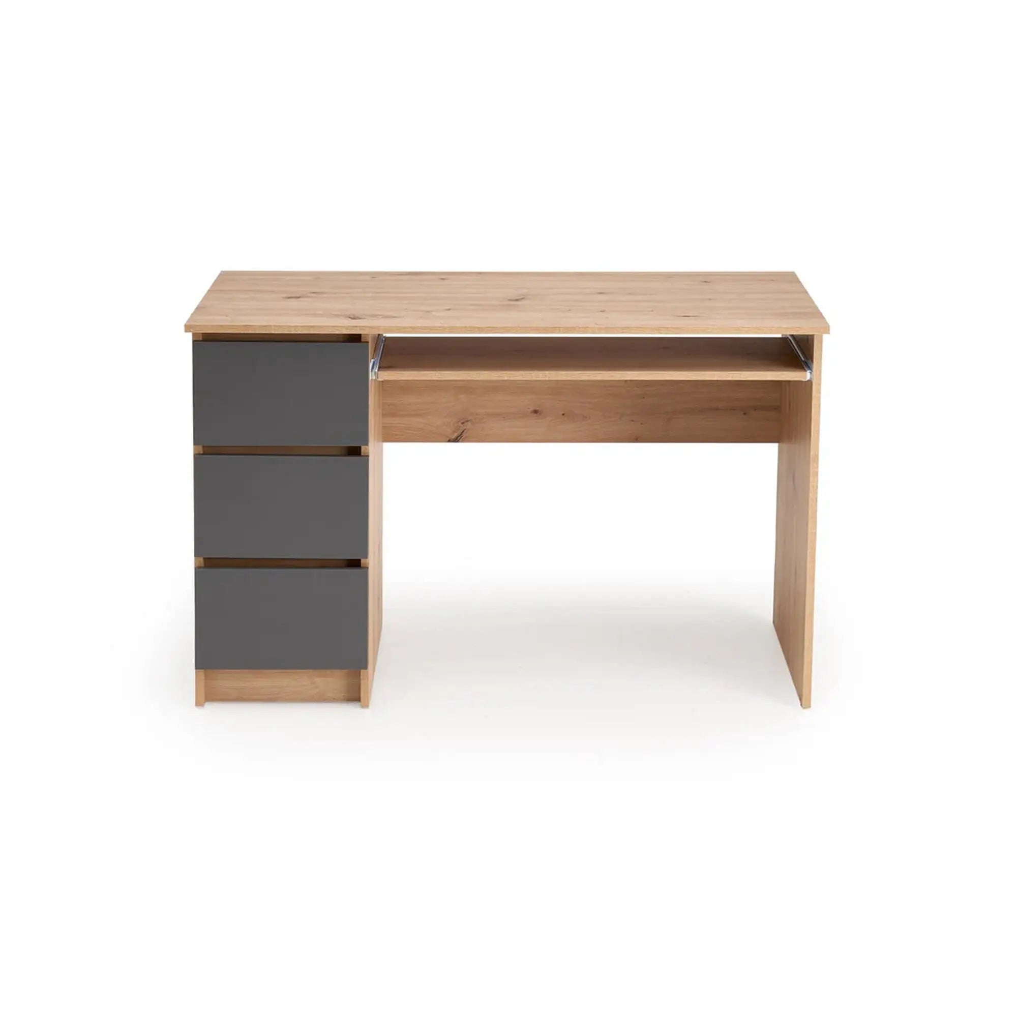 Birou CINO, stejar artisan/gri grafit, PAL laminat, 120x50x77 cm