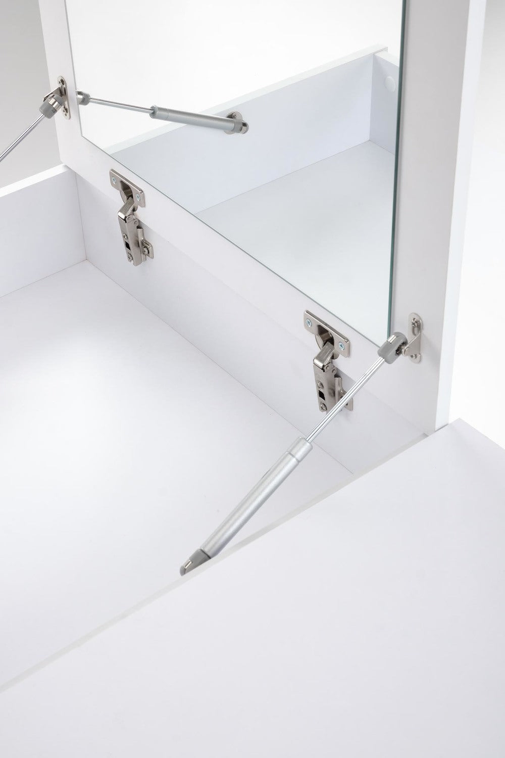 Masa de toaleta MEGAN, alb, PAL laminat, cu oglinda, 120x50x76 cm