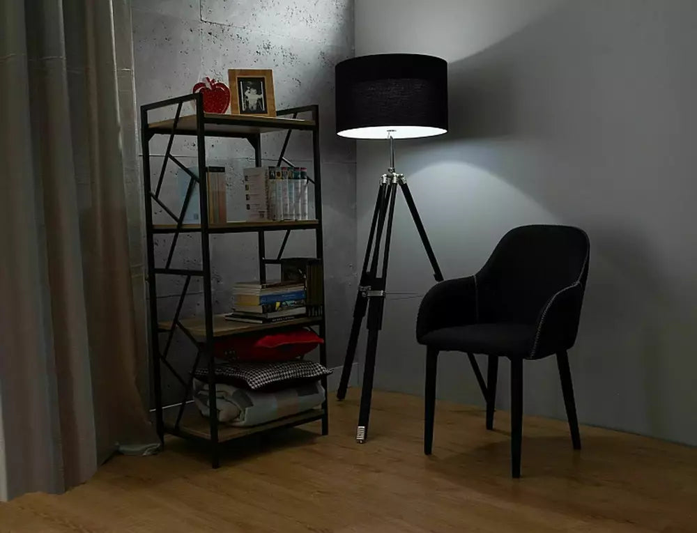Etajera TABLO R4, stejar/maro inchis, PAL laminat/metal, 60x40x140 cm
