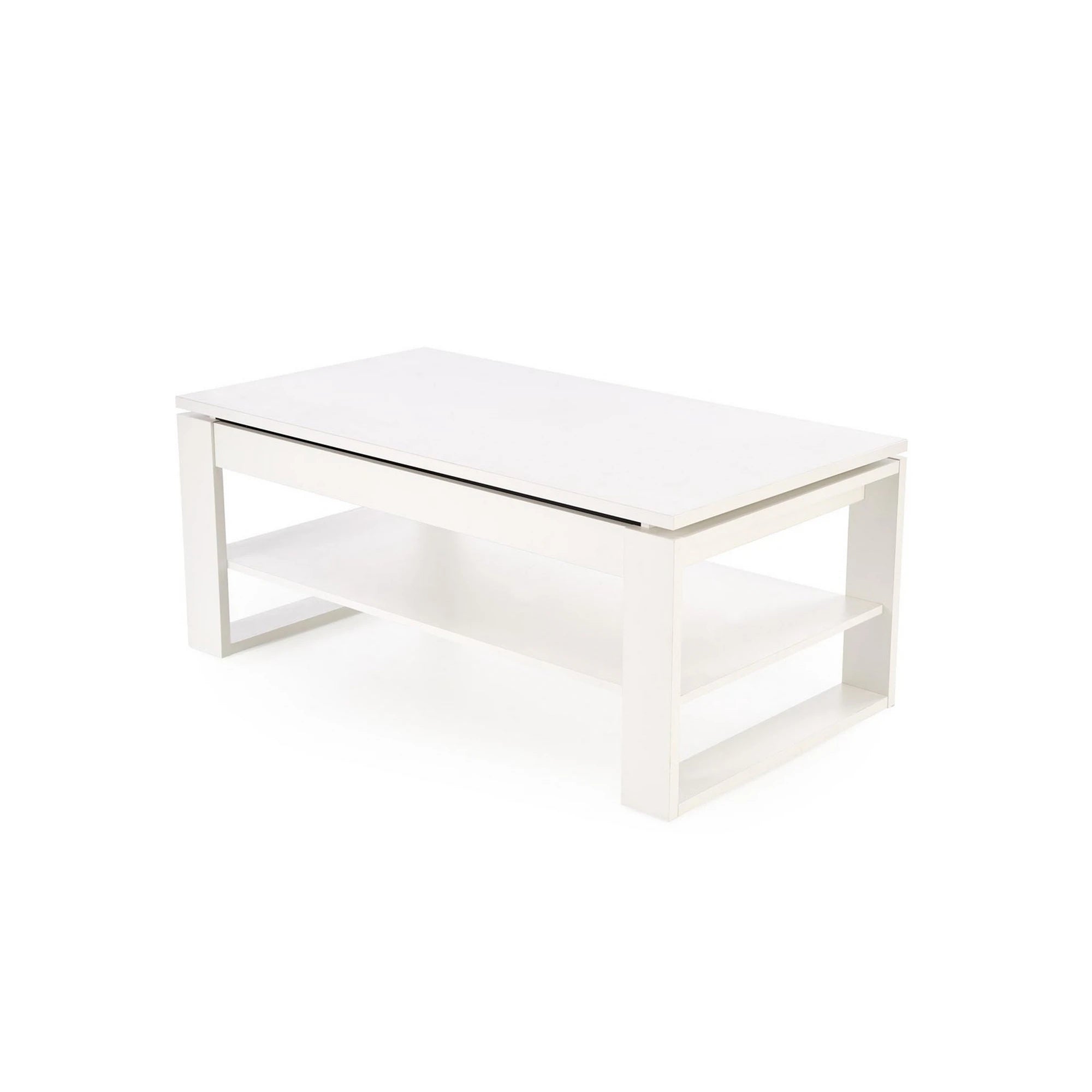 Masuta cafea BETTY, alb, PAL laminat, 120x65/92x50/72 cm