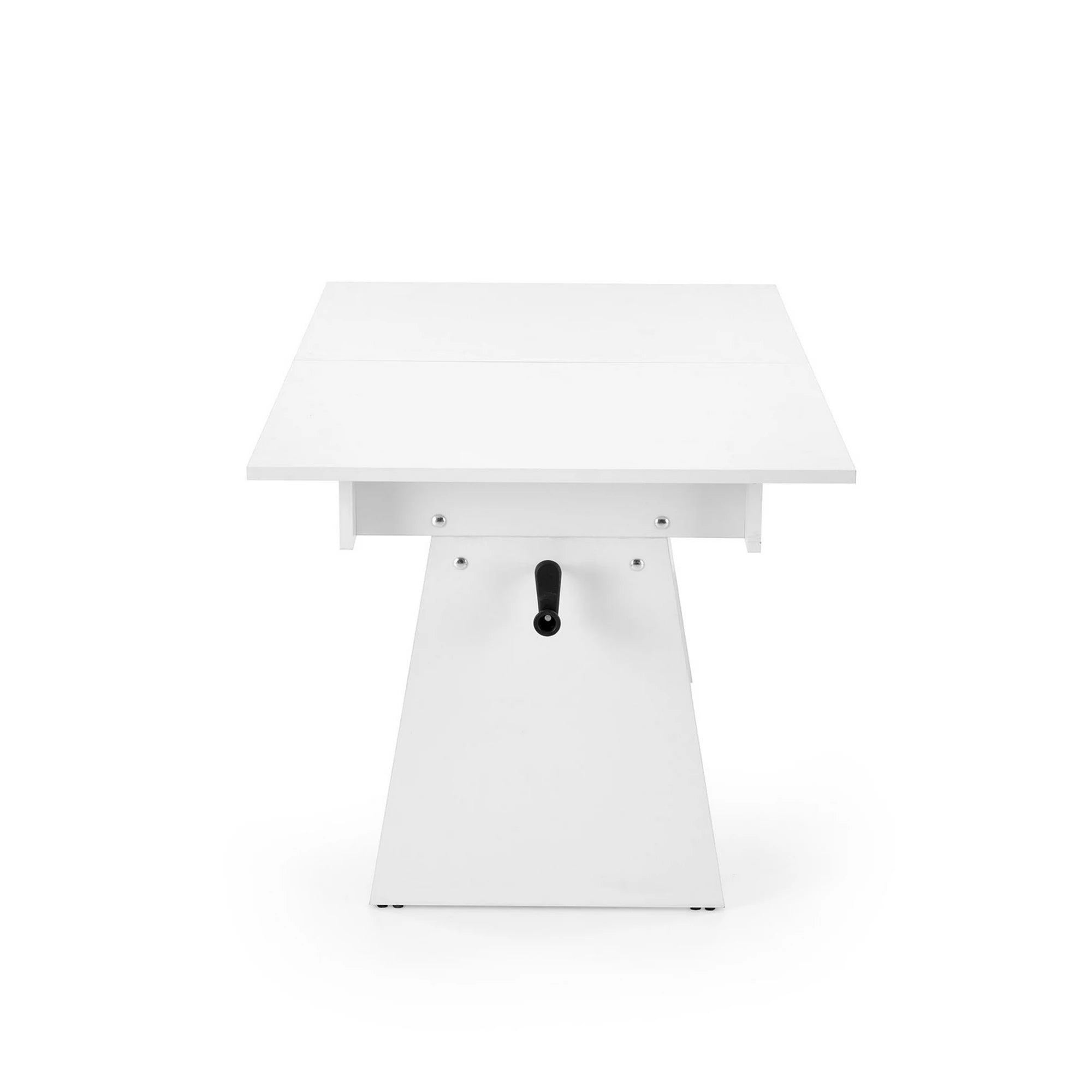 Masuta de cafea extensibila ERIKA, alb, PAL laminat, 120/160x70x61/72 cm