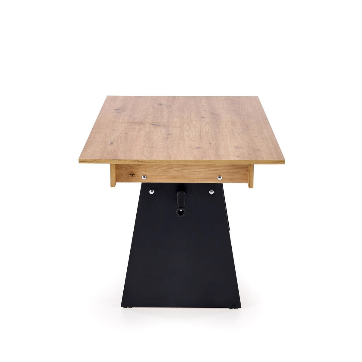 Masuta de cafea extensibila ERIKA, stejar artisan/negru, PAL laminat, 120/160x70x61/72 cm