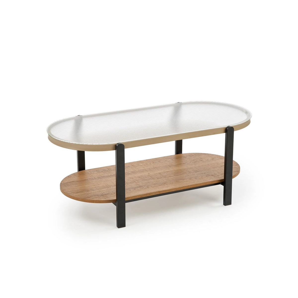 Masuta KAMALA, transparent/negru, 110x54x43 cm